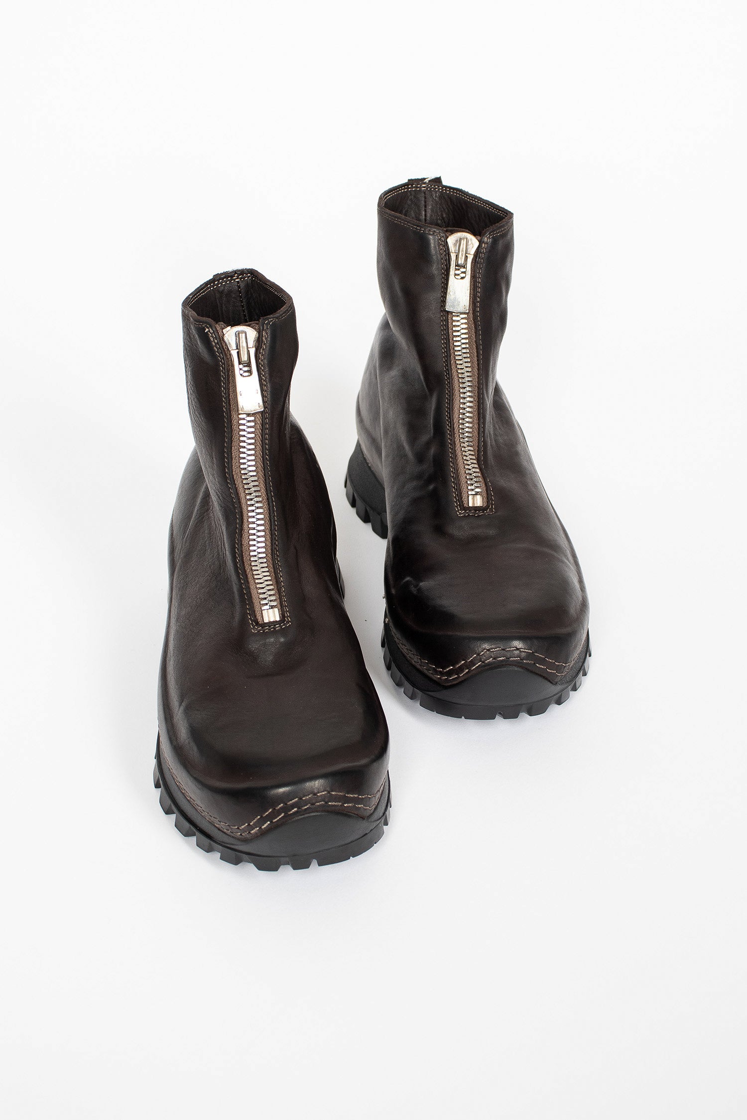 VS01 Zip Front Half Boot CV60T Dark Brown