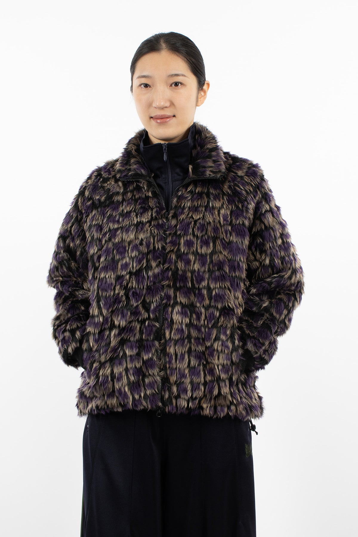 Raglan Fake Fur Jacket Purple
