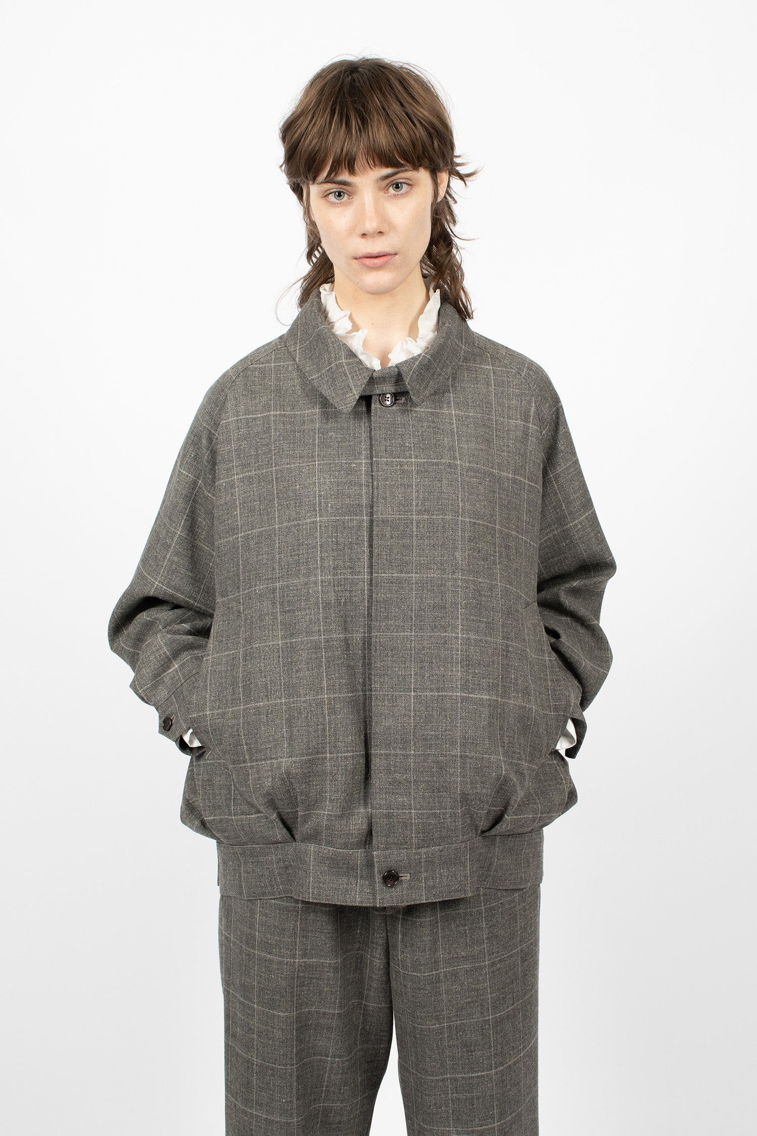 Oversized Harrington Jacket Grey