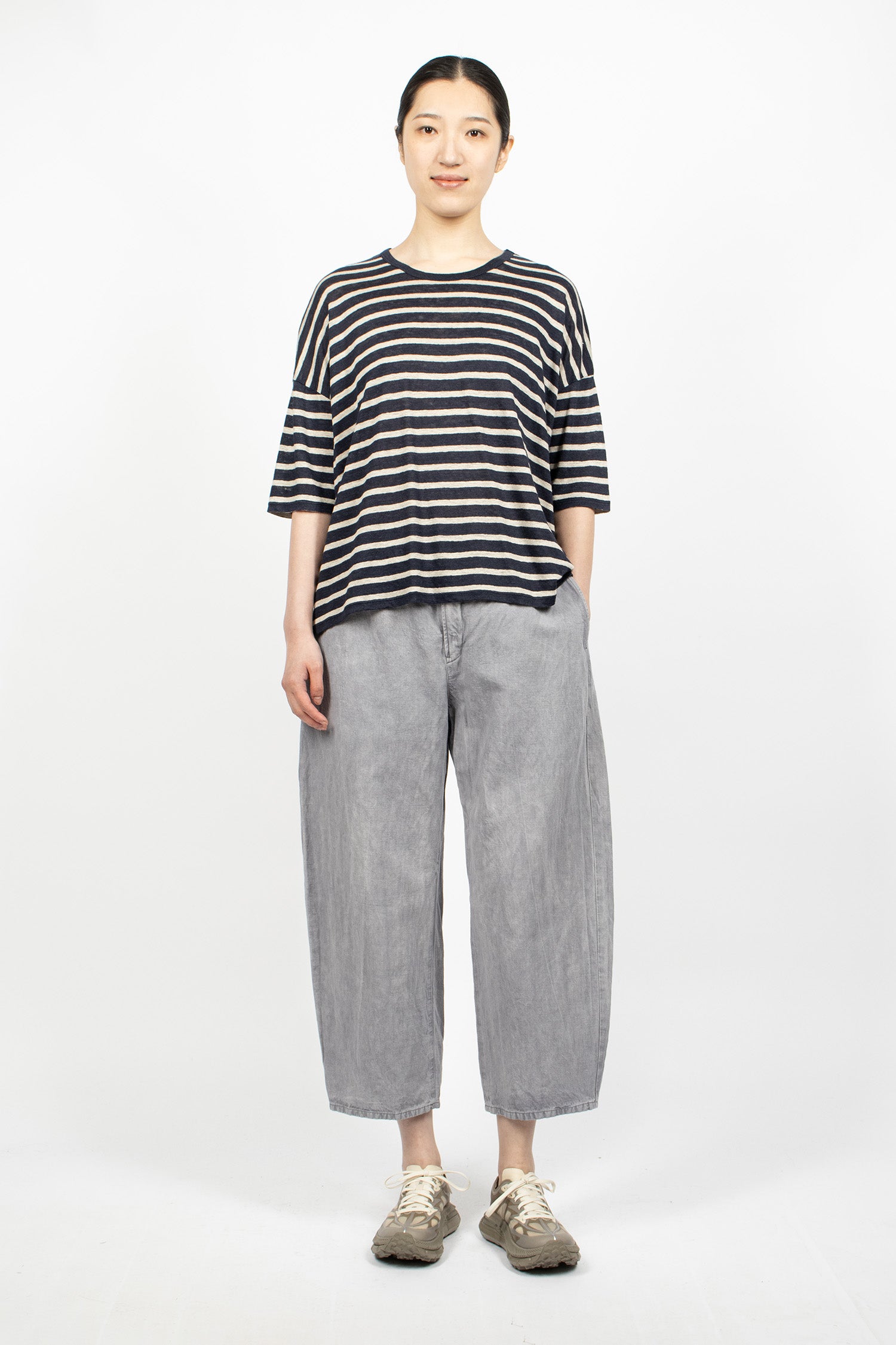 Tie-Dye Wide Dart Pants Grey Blue