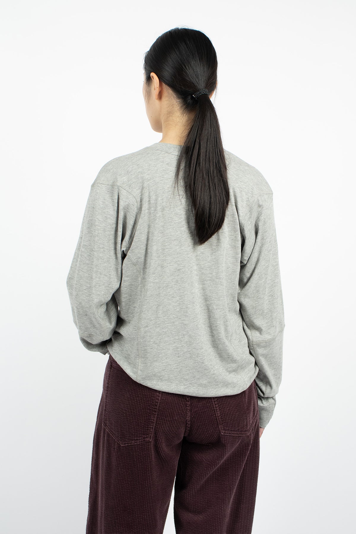 Coverstitch L/S Tee Heather Grey