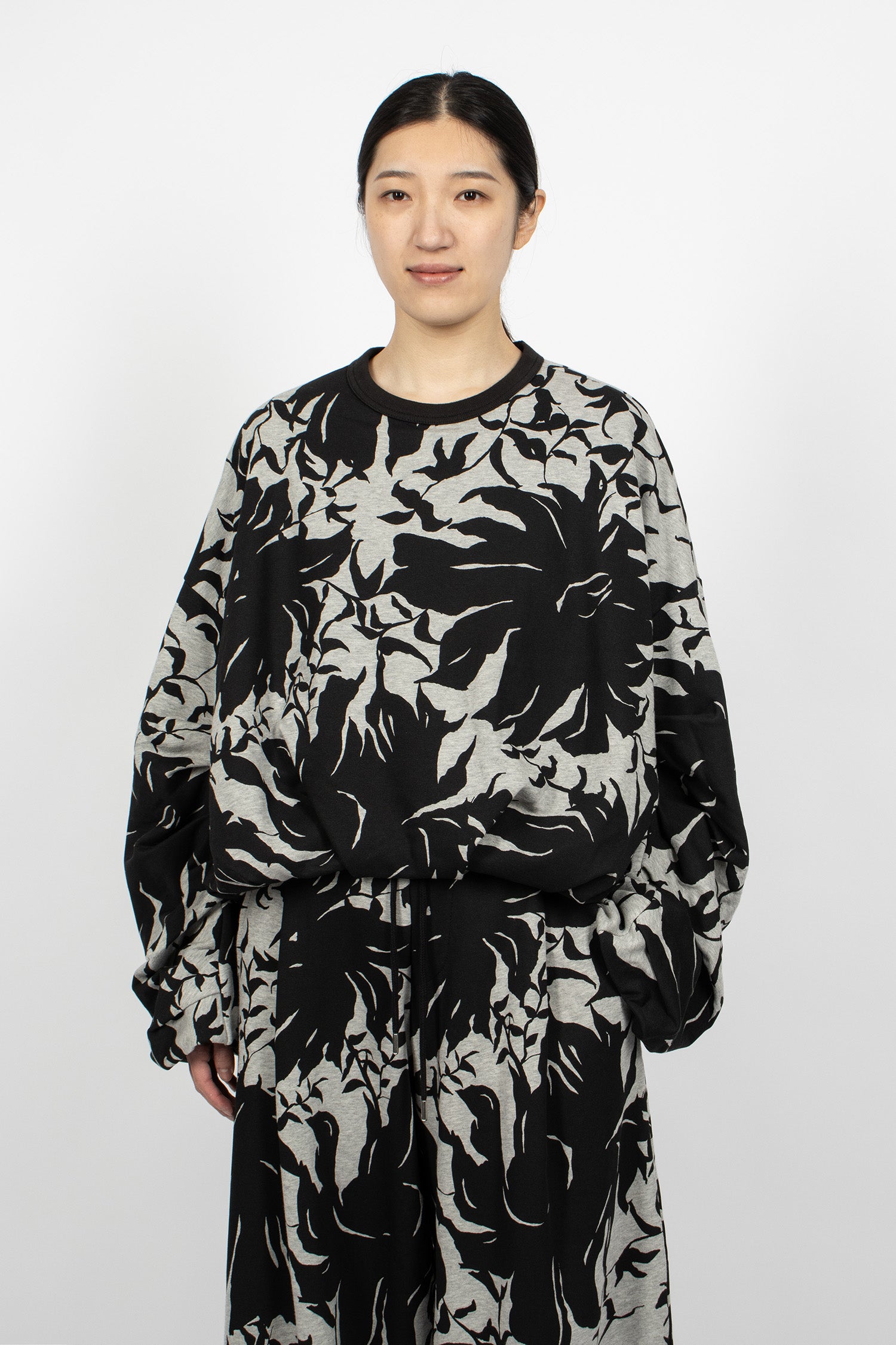 Draped Sweatshirt Grey Melange