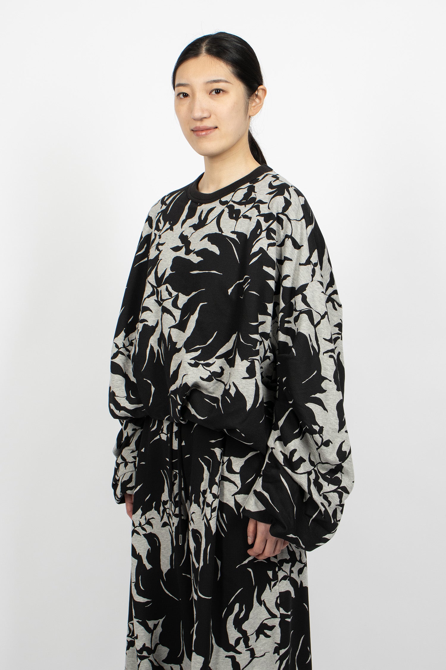 Draped Sweatshirt Grey Melange