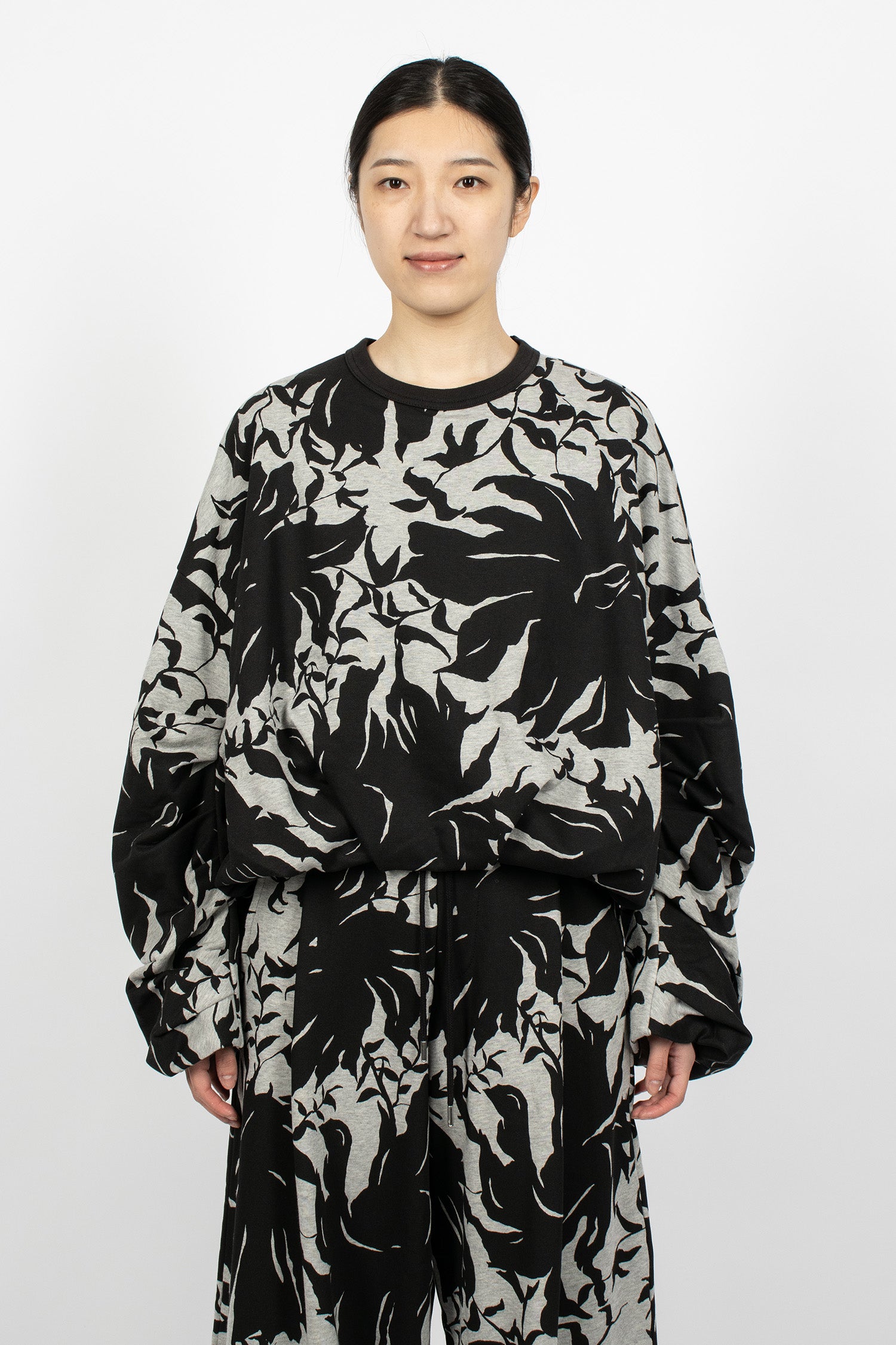 Draped Sweatshirt Grey Melange