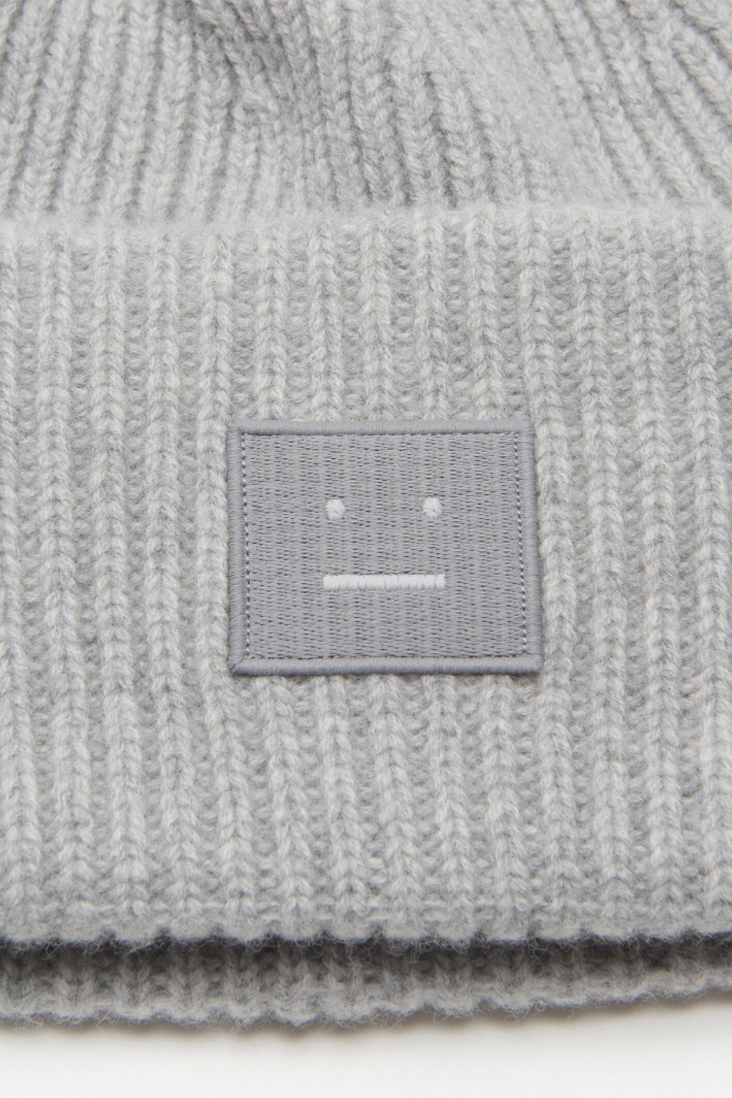 Ribbed Knit Beanie Light Grey Melange