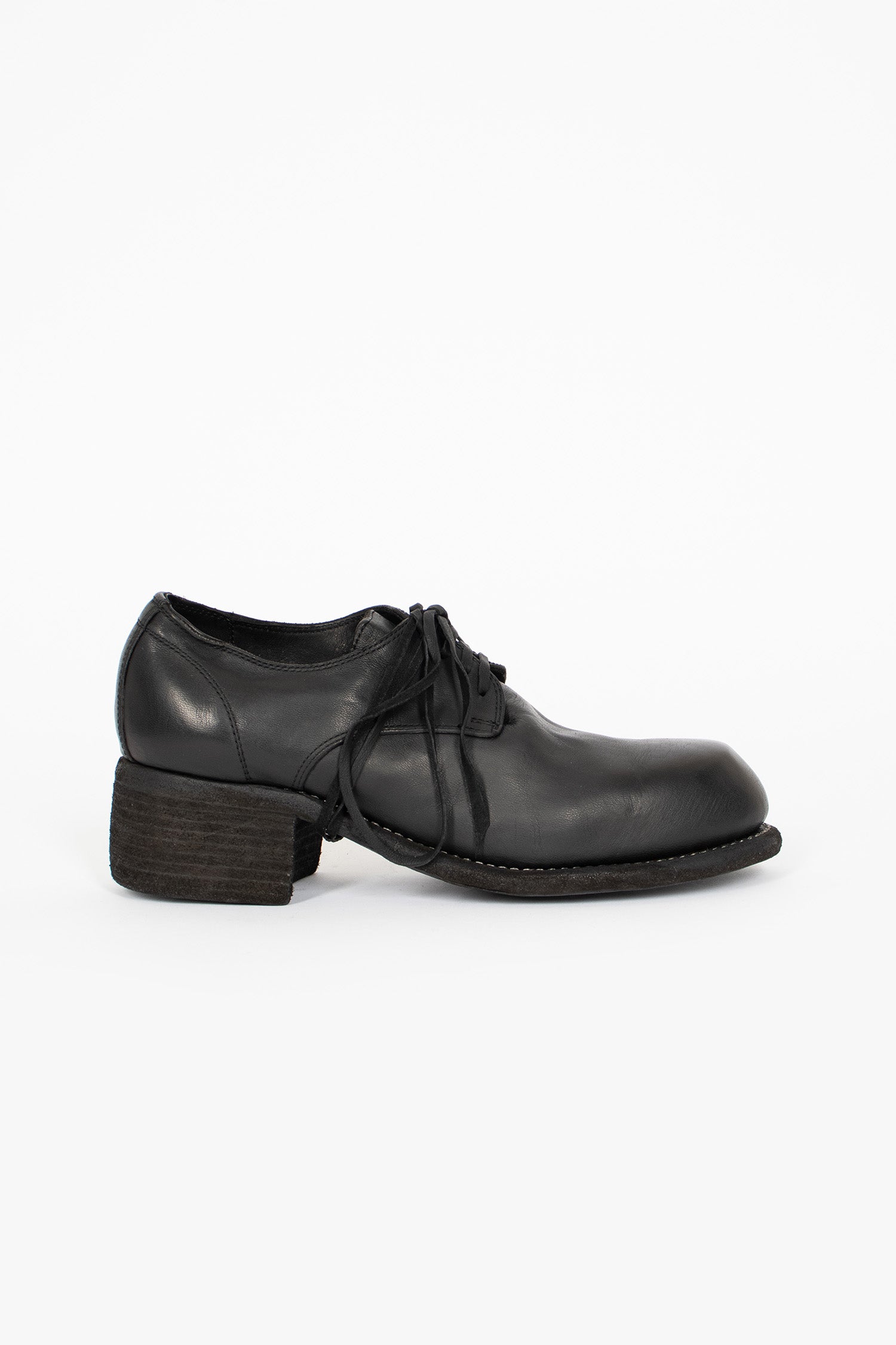 NB02 Chunky Heel Derby BLKT