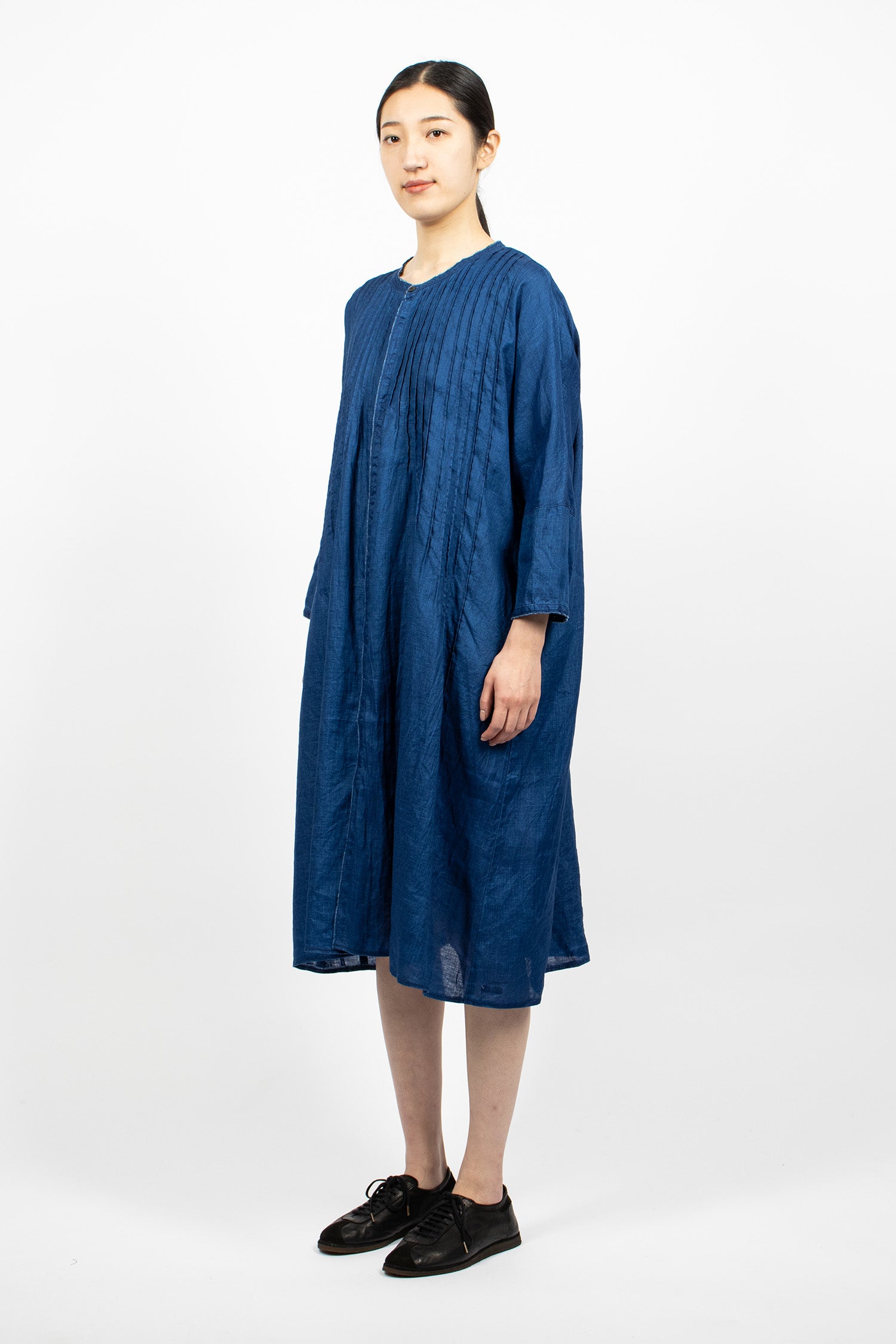 Pintuck O'Keefe Dress Indigo