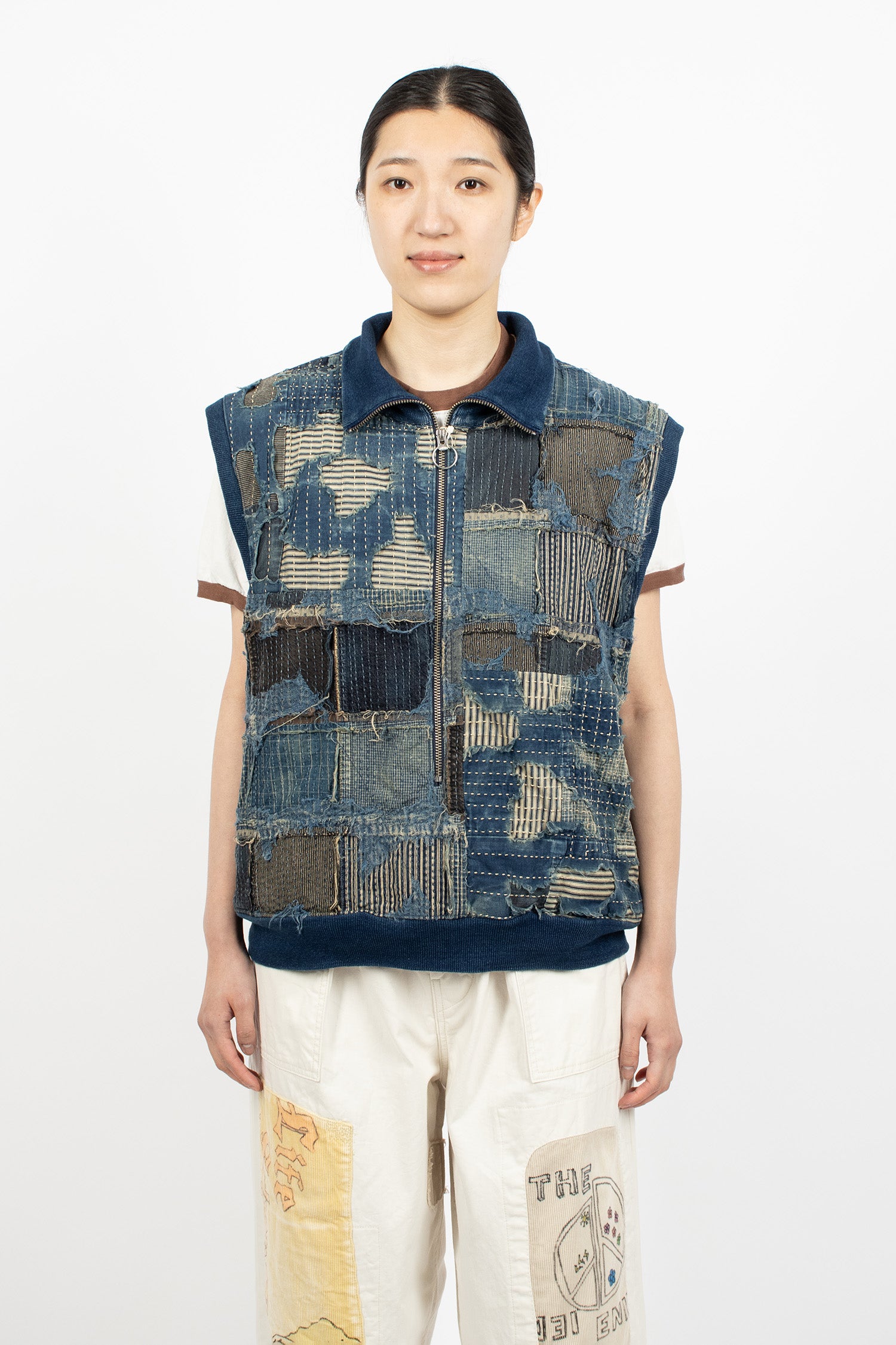 Boro x IDG SWT Knit Half Zip Vest Indigo