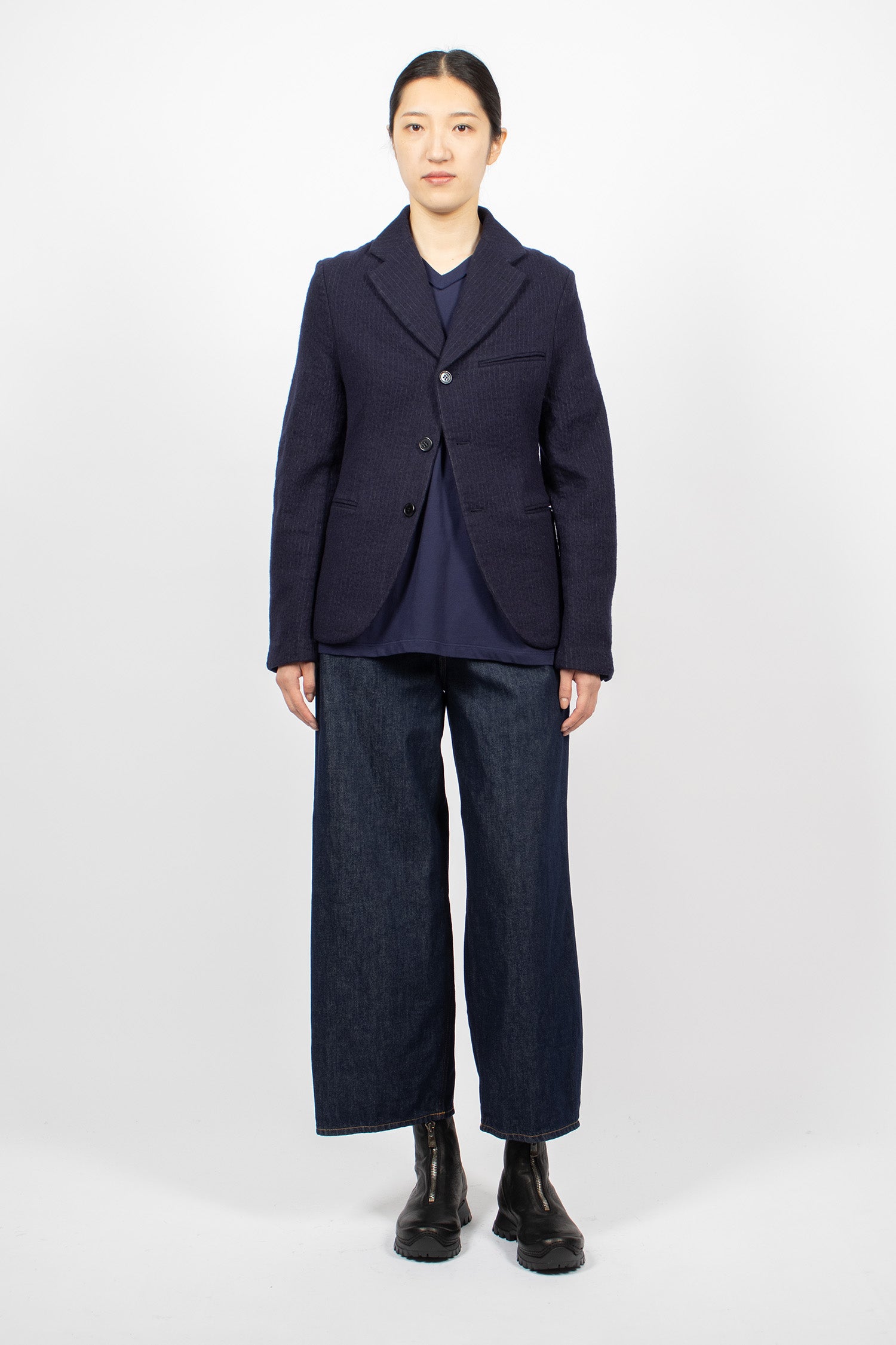 Boiled Pinstripe Blazer Ink