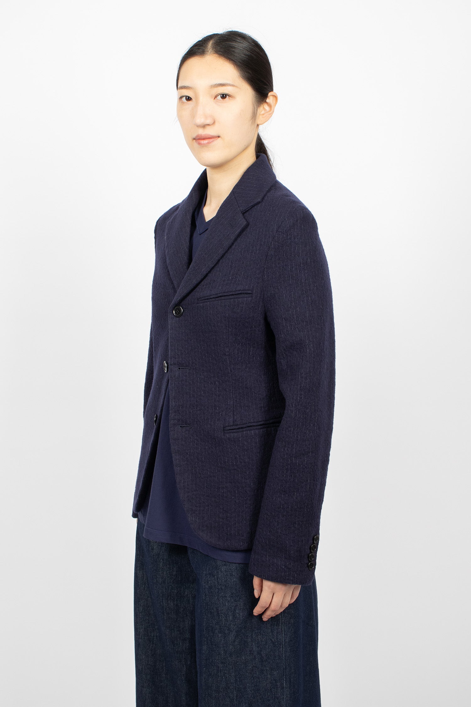 Boiled Pinstripe Blazer Ink