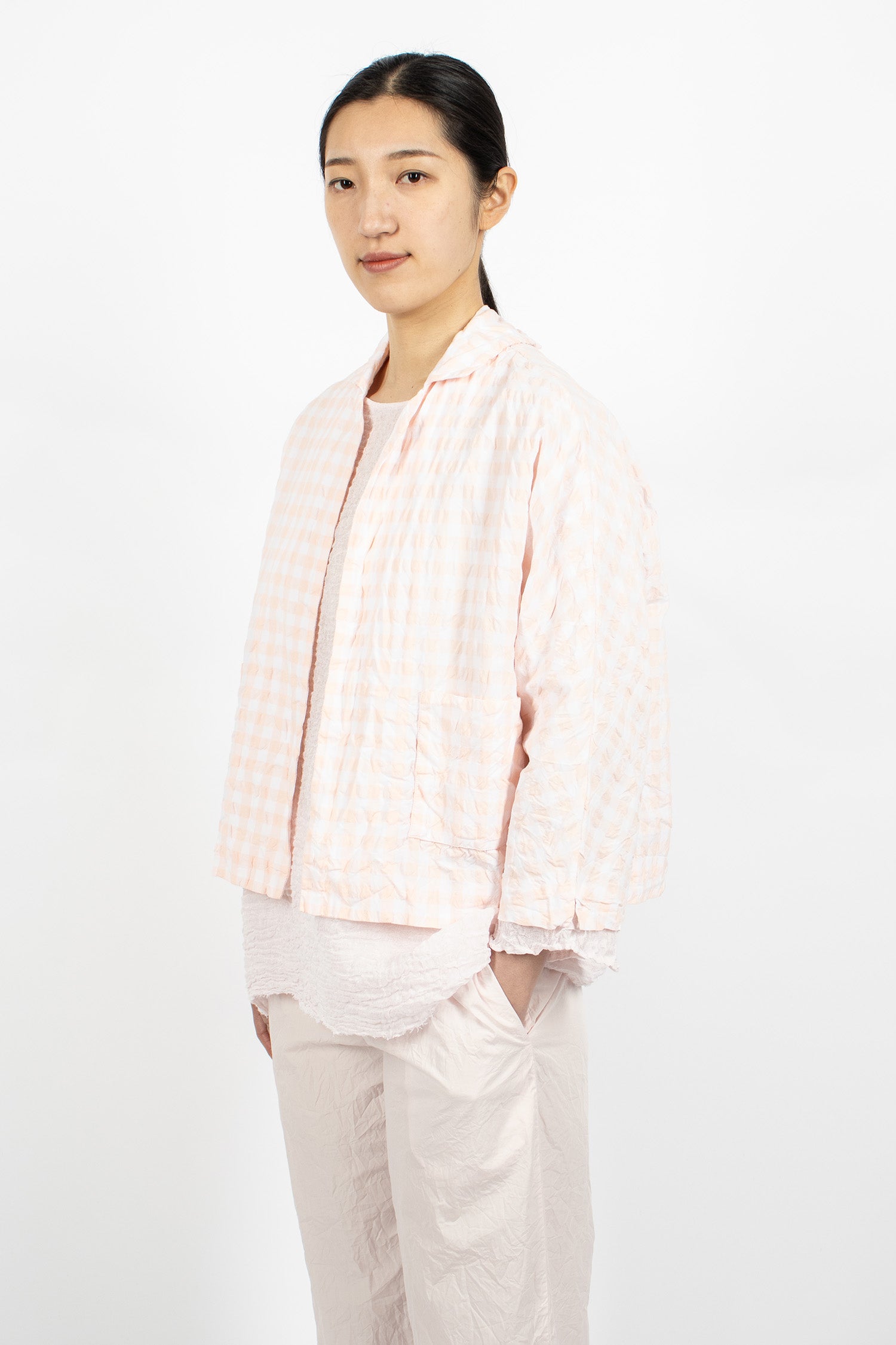 Peony Jacket White/Pale Pink Check