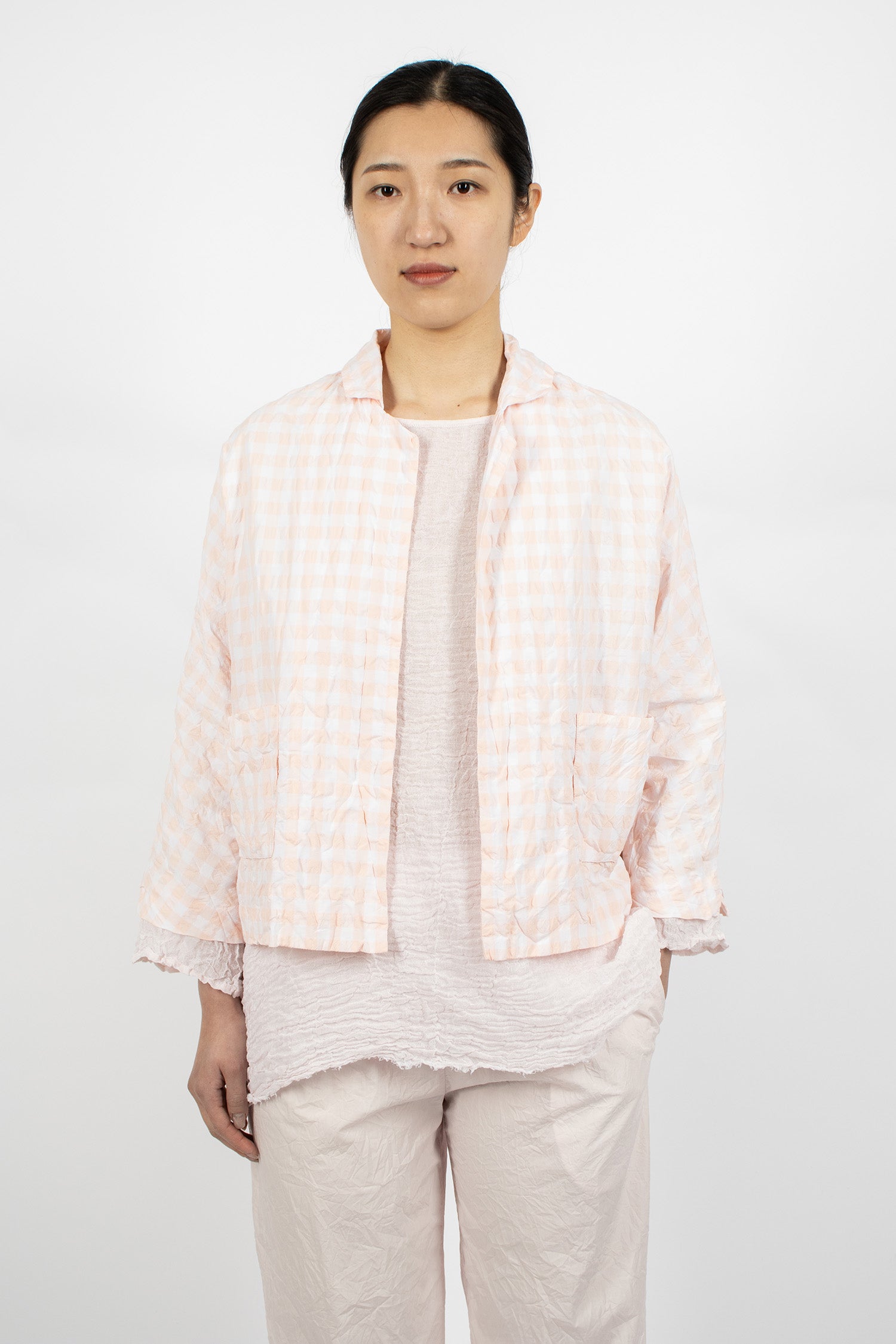 Peony Jacket White/Pale Pink Check