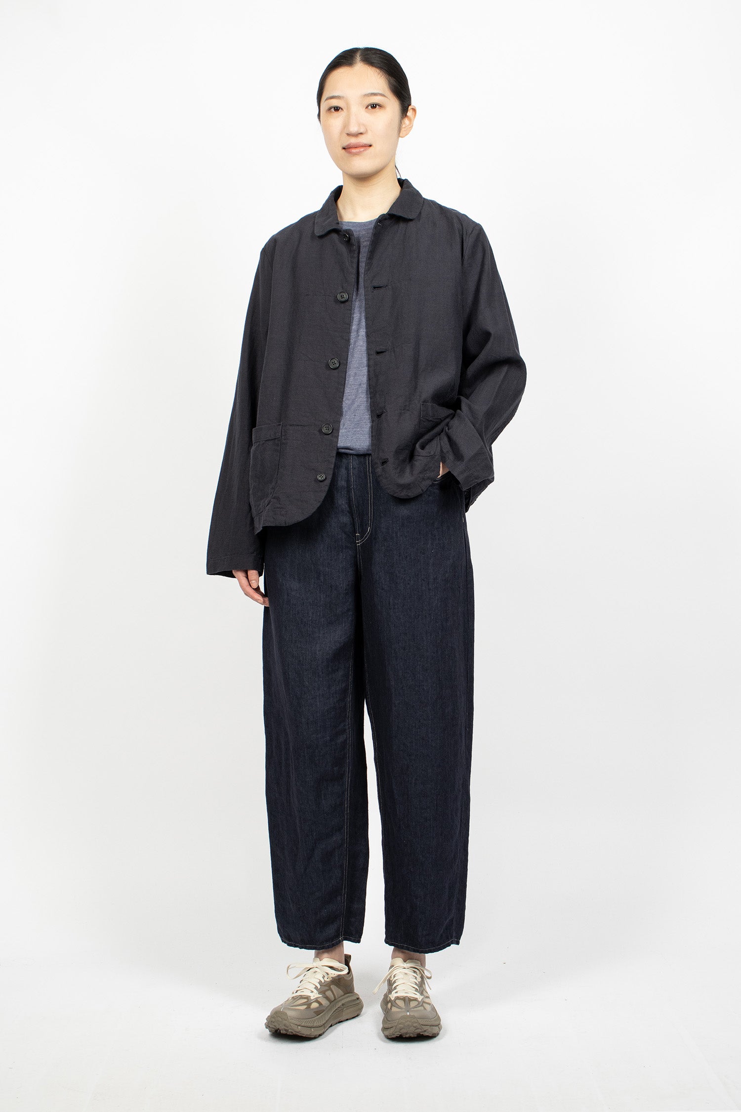 Linen Cotton Ramie Jacket Navy