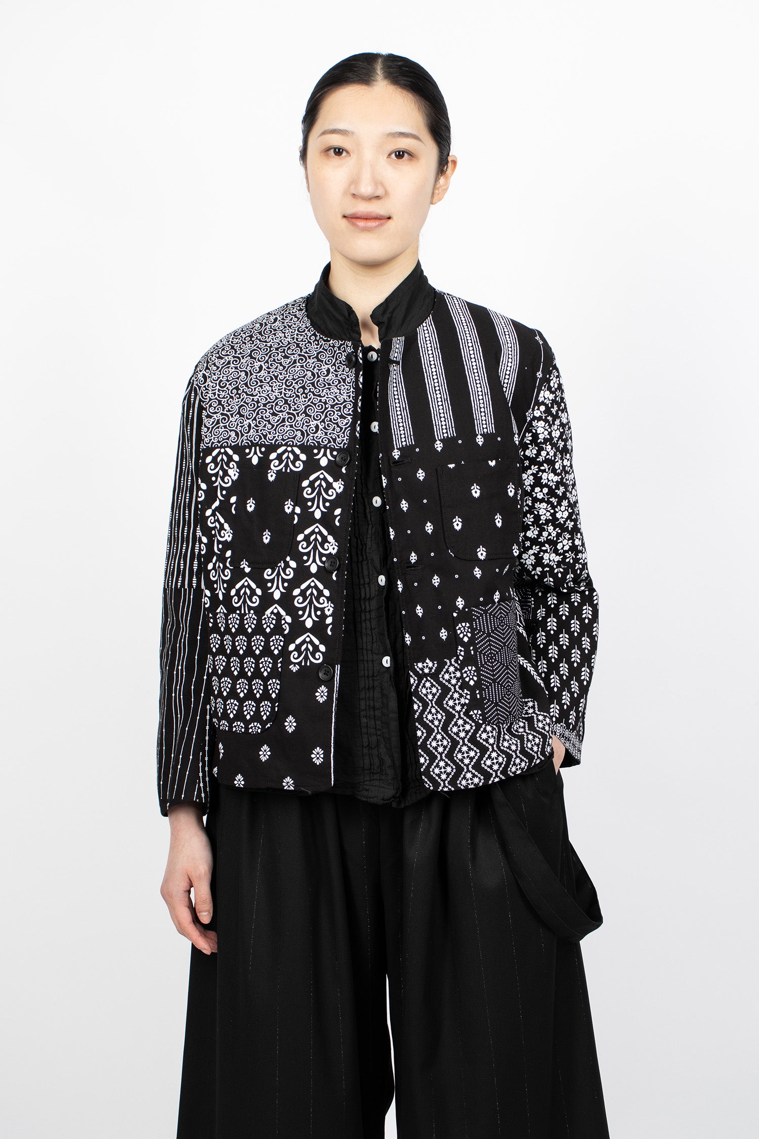CN Jacket Black/White Patchwork Print