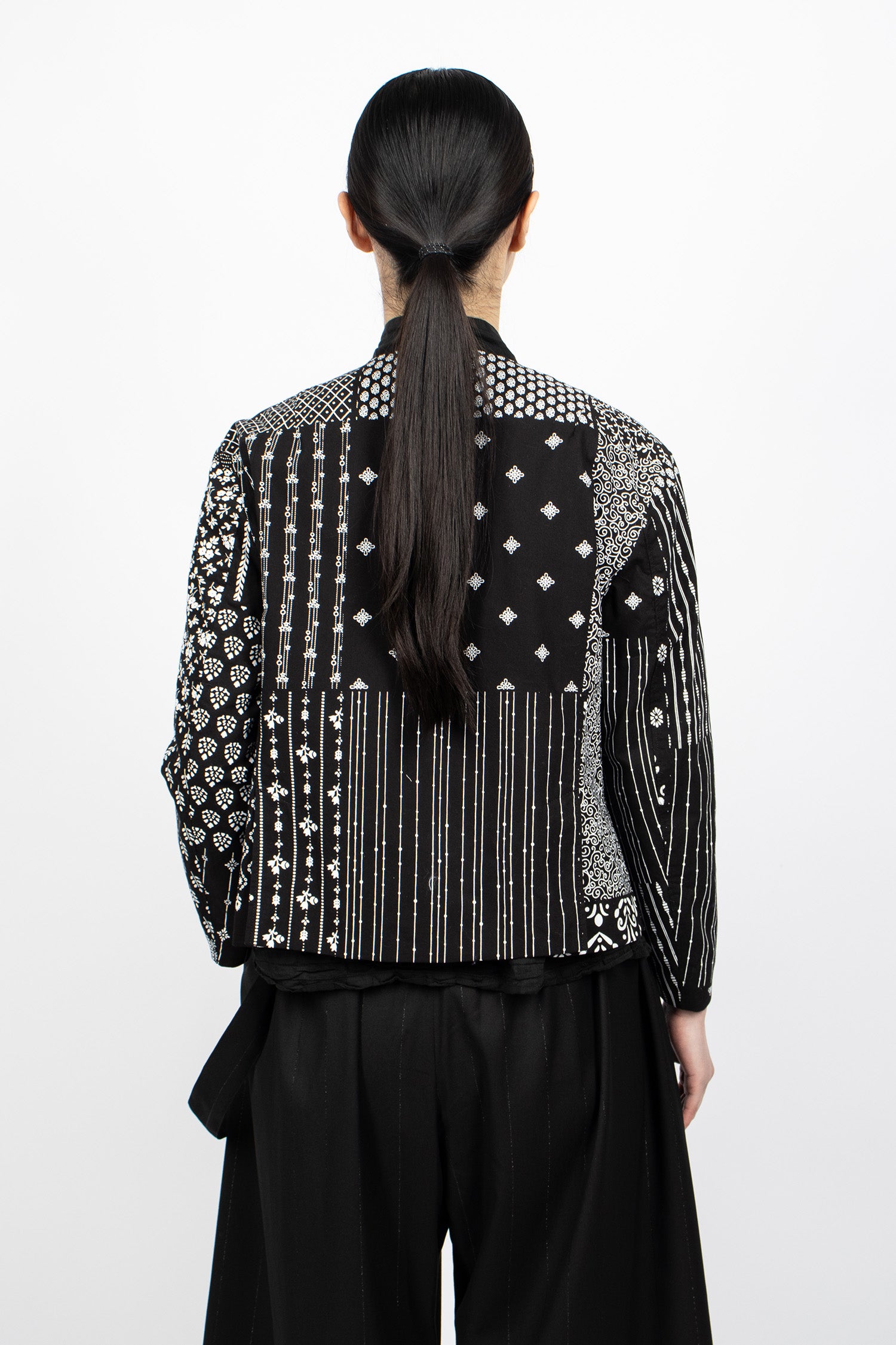 CN Jacket Black/White Patchwork Print