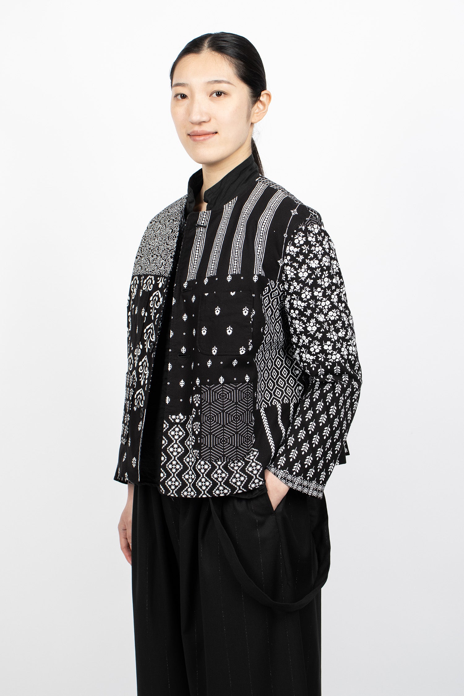 CN Jacket Black/White Patchwork Print
