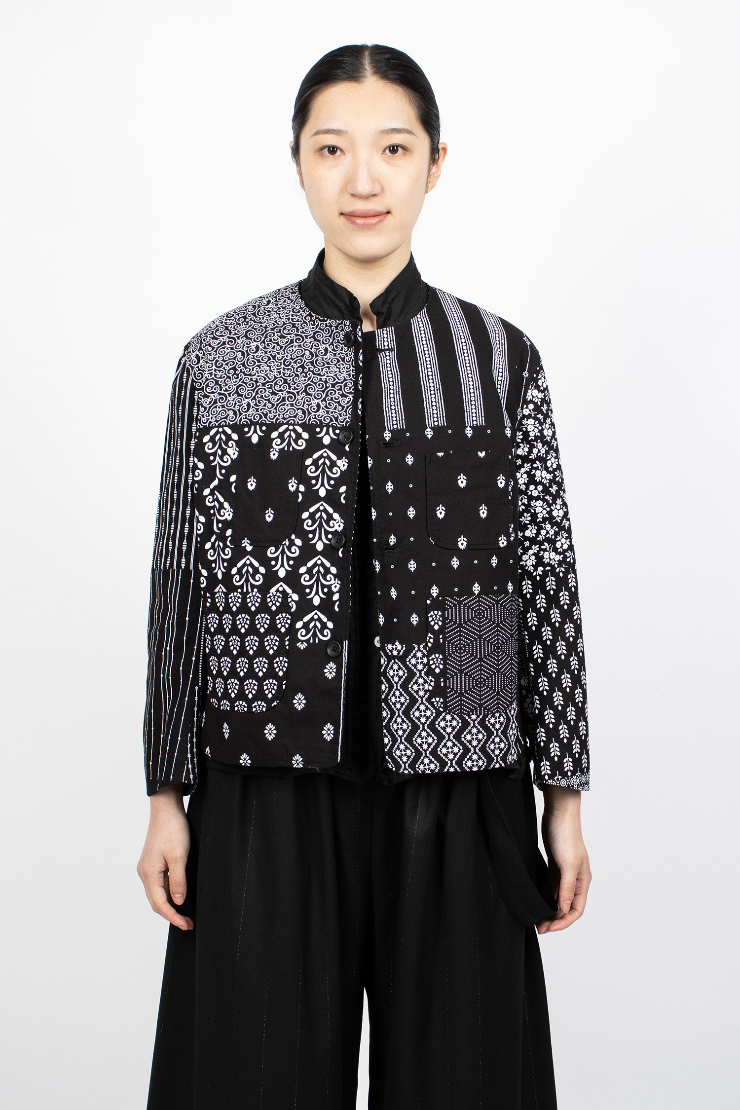 CN Jacket Black/White Patchwork Print