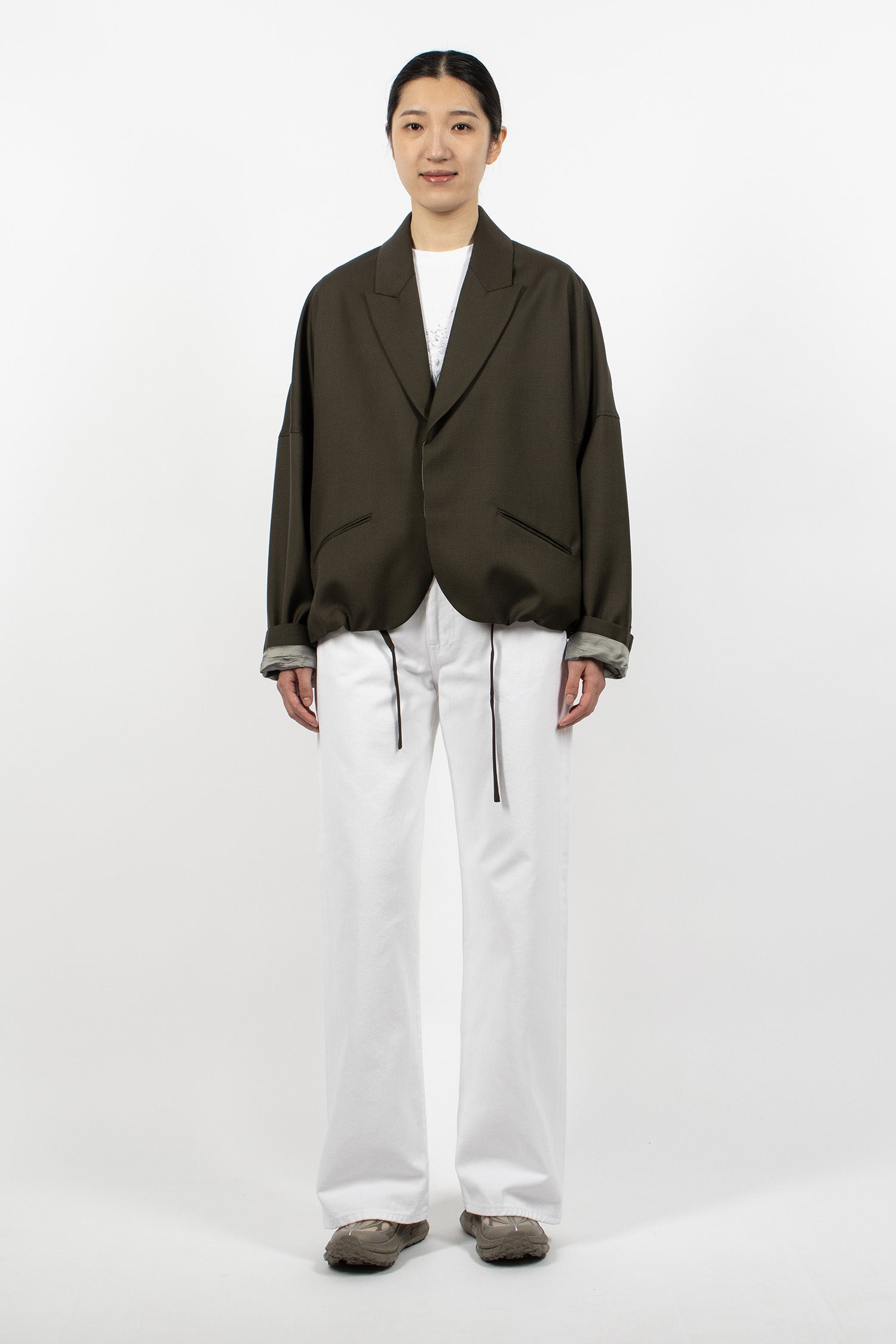 Relaxed Cardigan Blazer Army