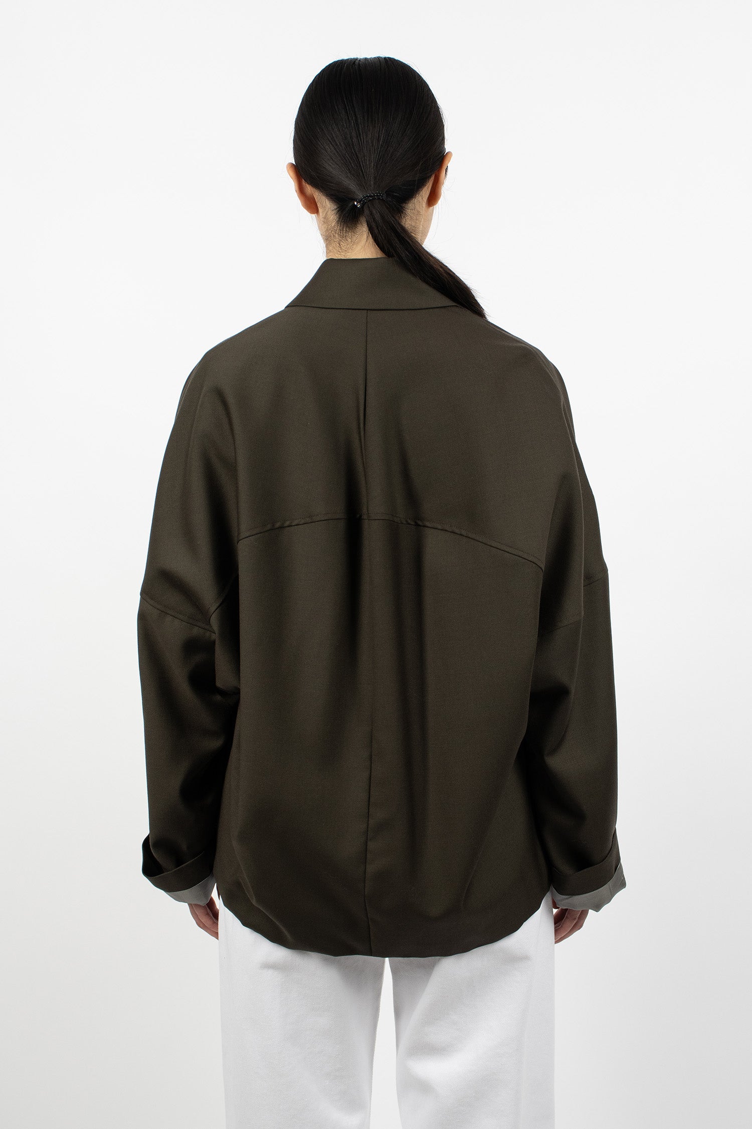 Relaxed Cardigan Blazer Army