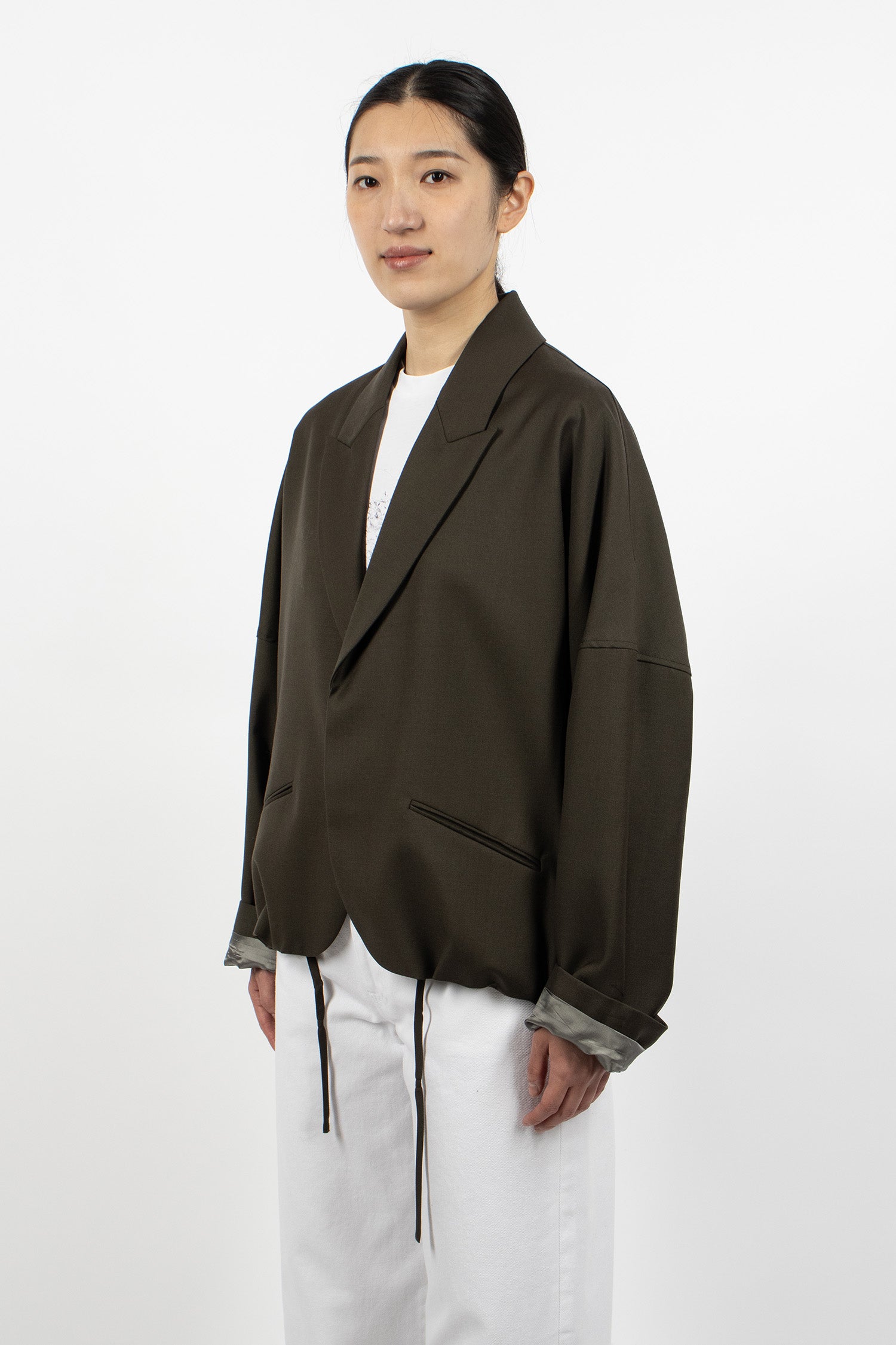 Relaxed Cardigan Blazer Army