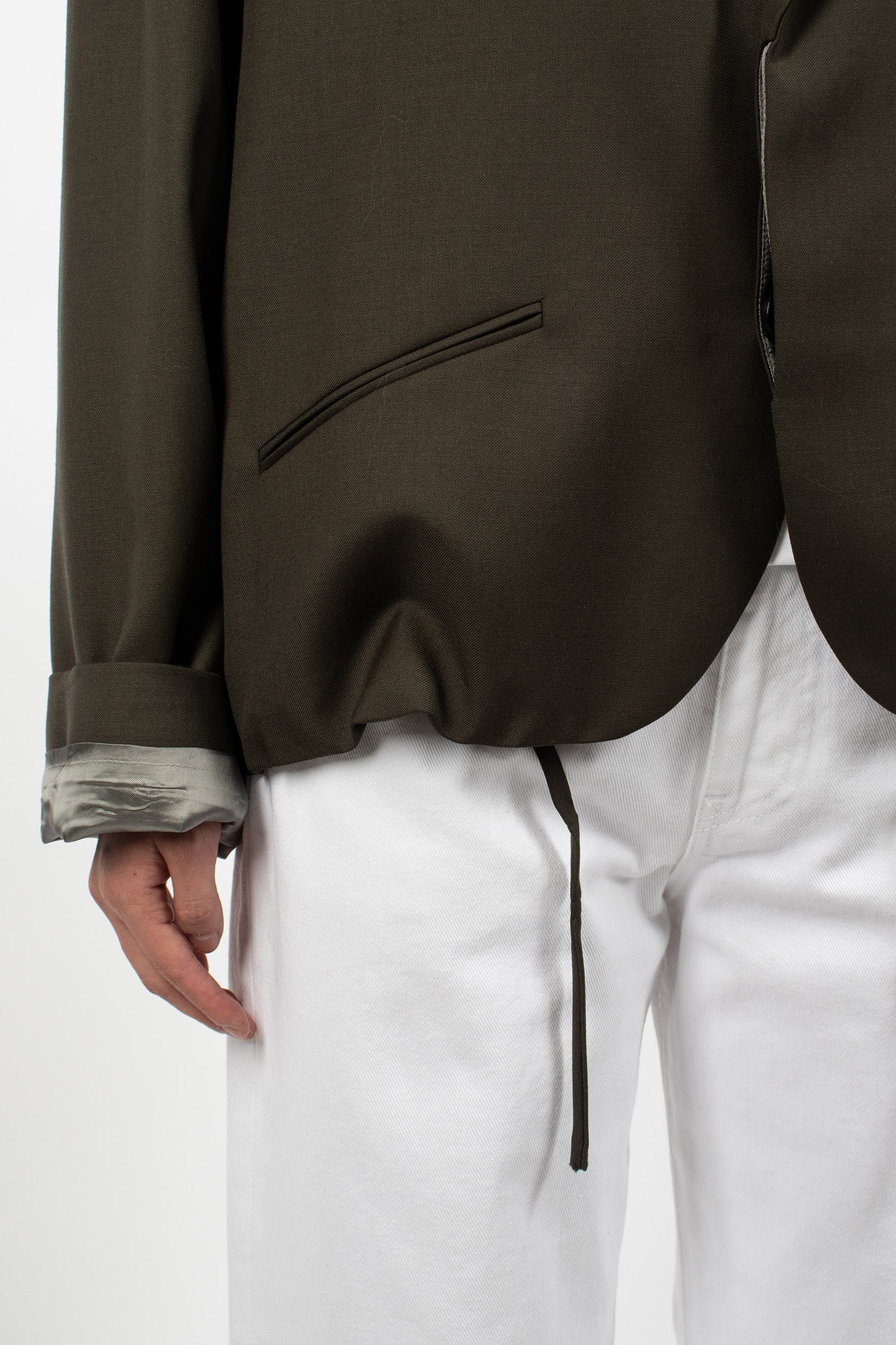 Relaxed Cardigan Blazer Army