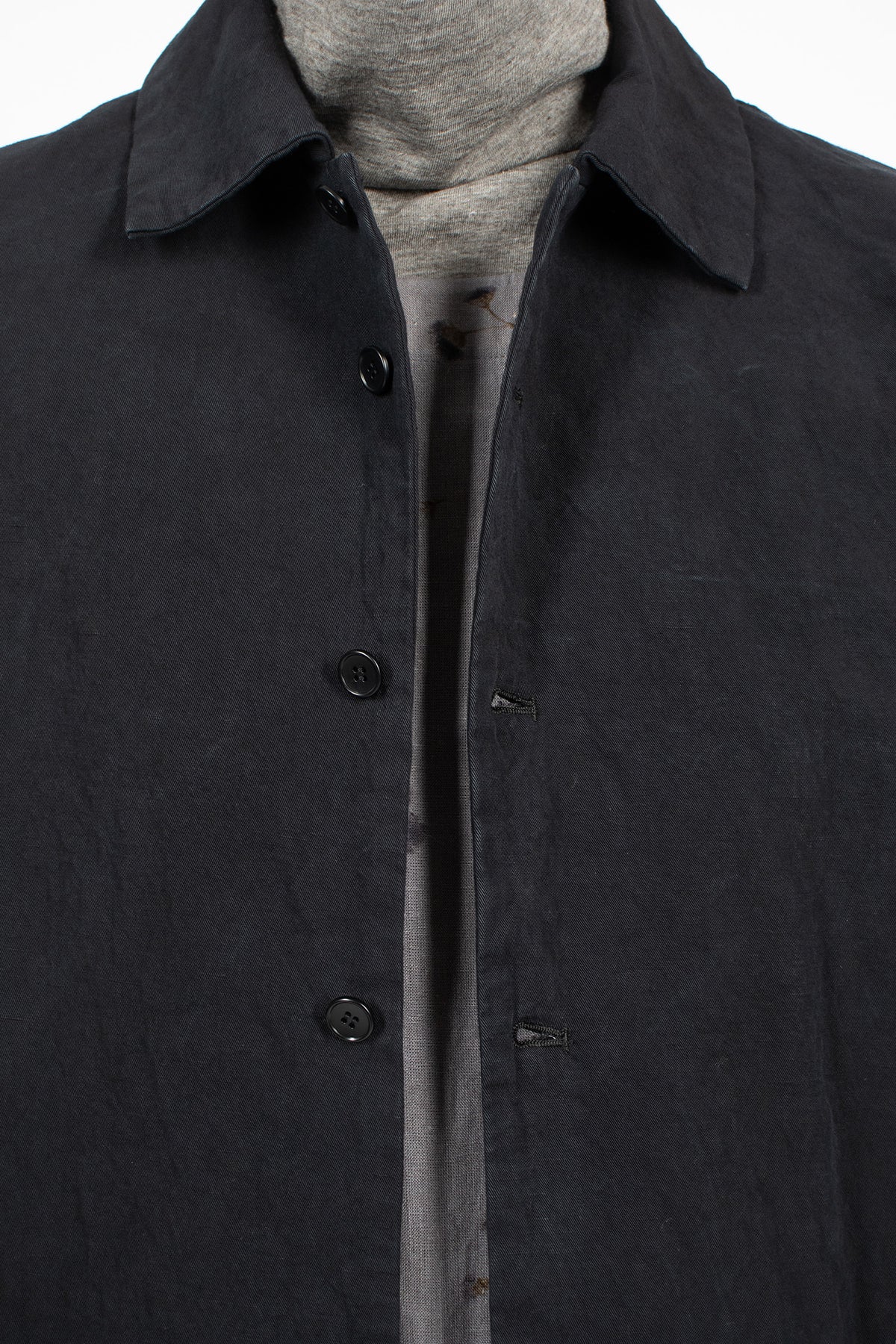 Linen Blend Twill Blouson Dark Charcoal