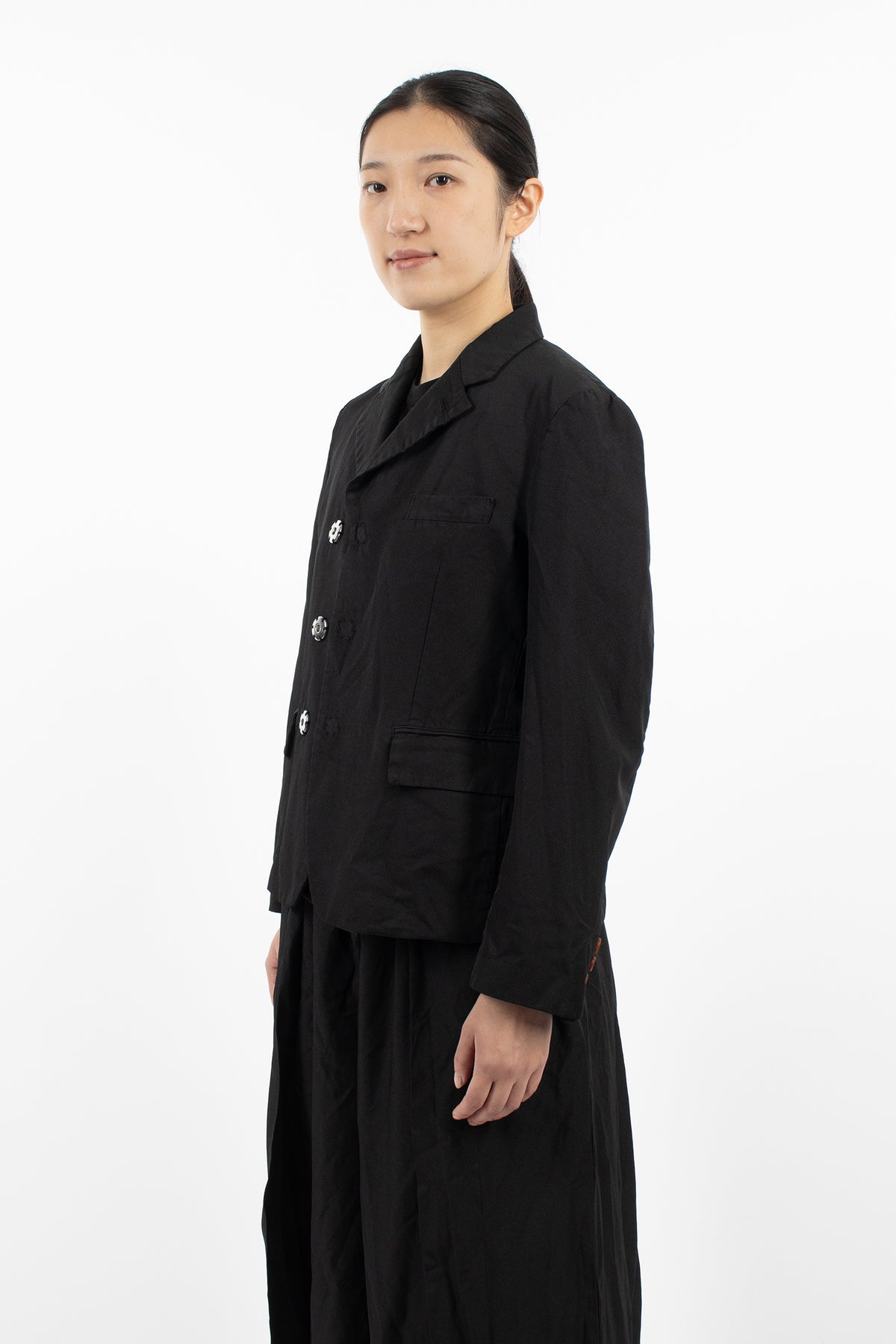 Stud Button Blazer Jacket Black