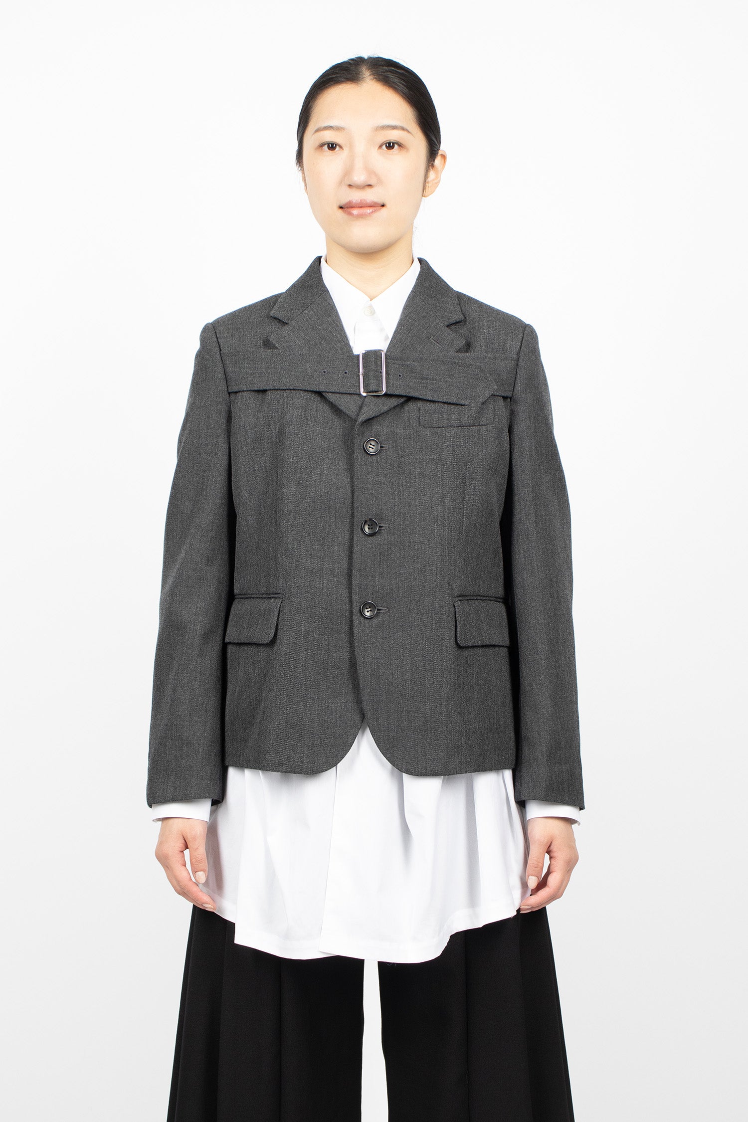 Buckle Blazer Jacket Medium Grey