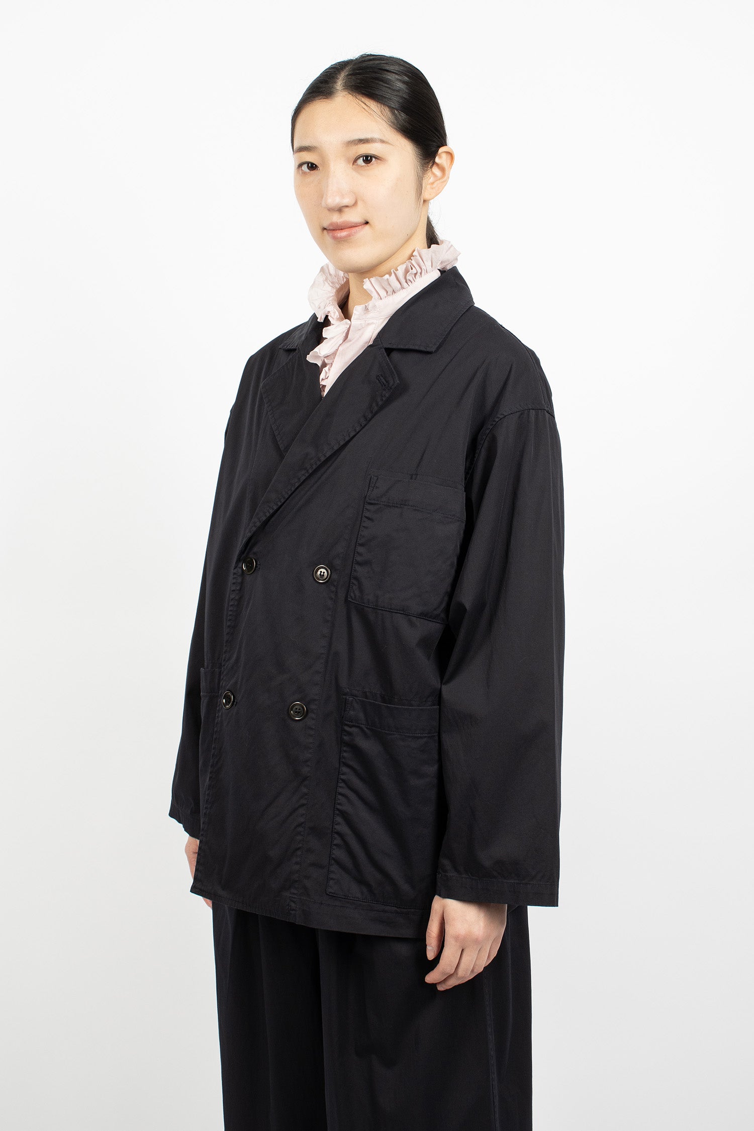 Double-Breasted Sack Jacket Dark Navy