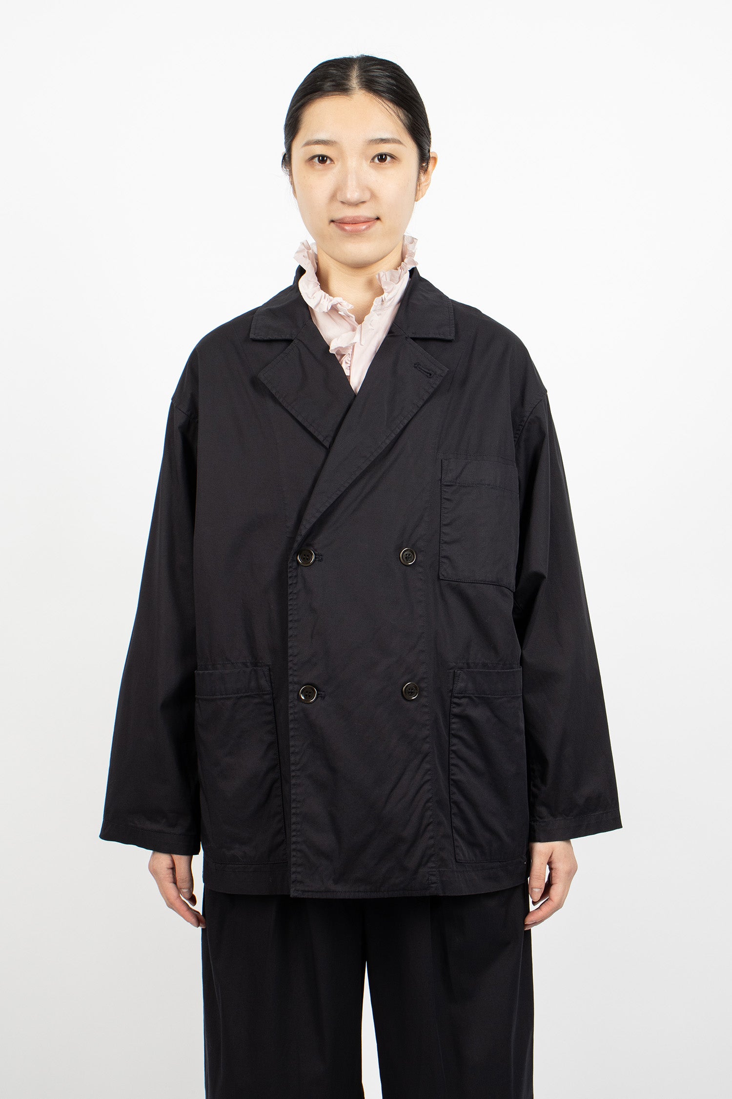 Double-Breasted Sack Jacket Dark Navy