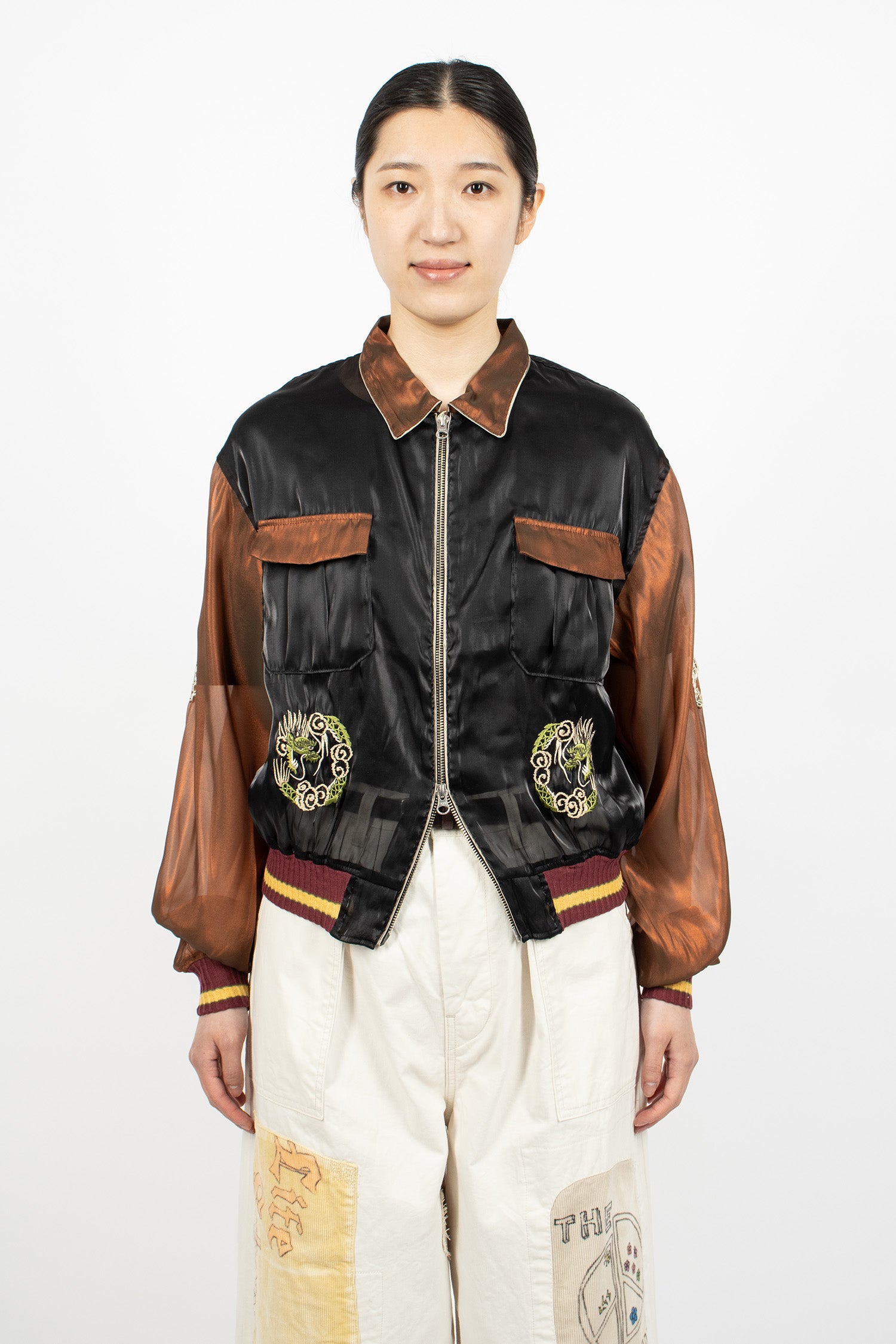 Mosquito Guard Embroidery Jacket Black/Brown