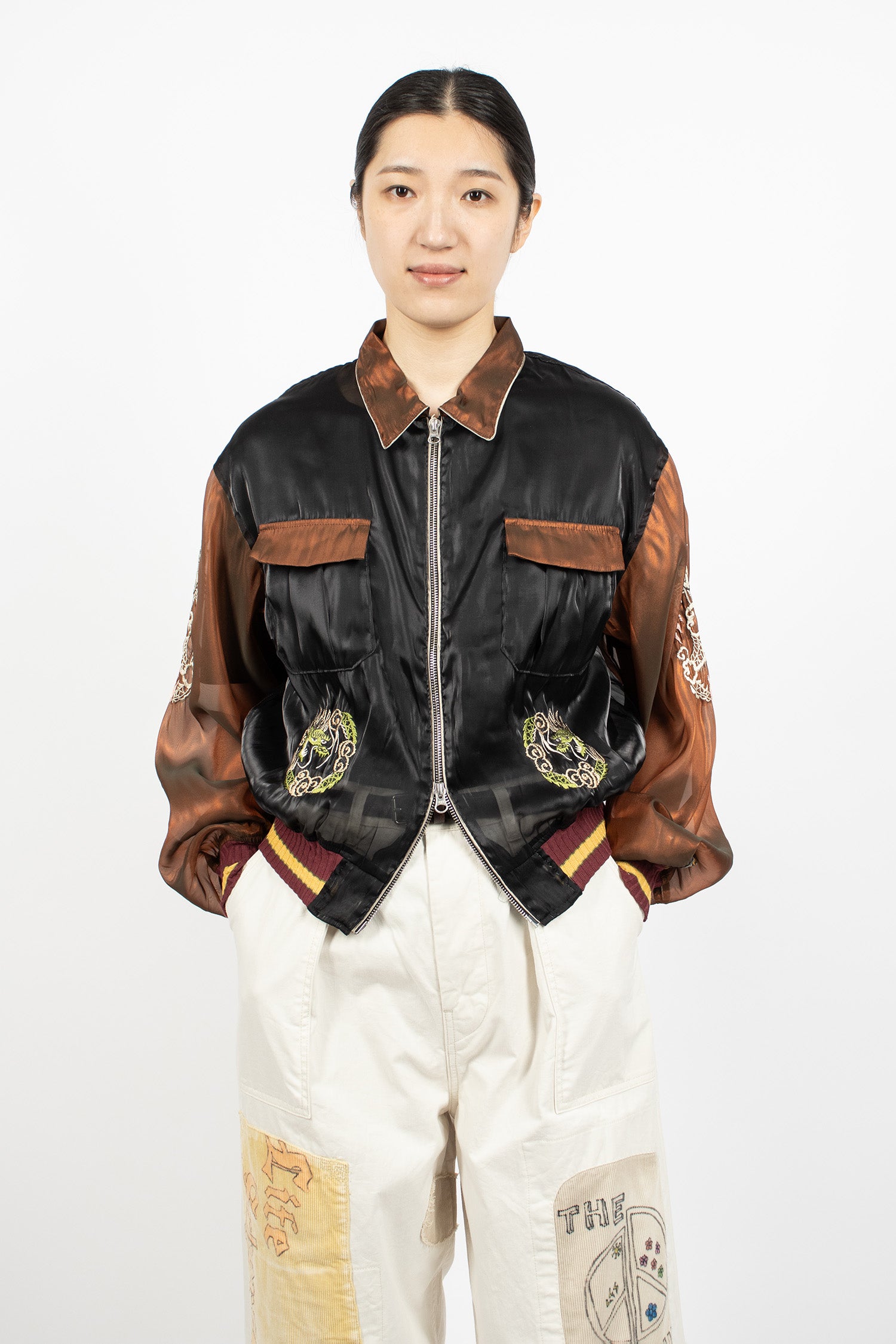 Mosquito Guard Embroidery Jacket Black/Brown