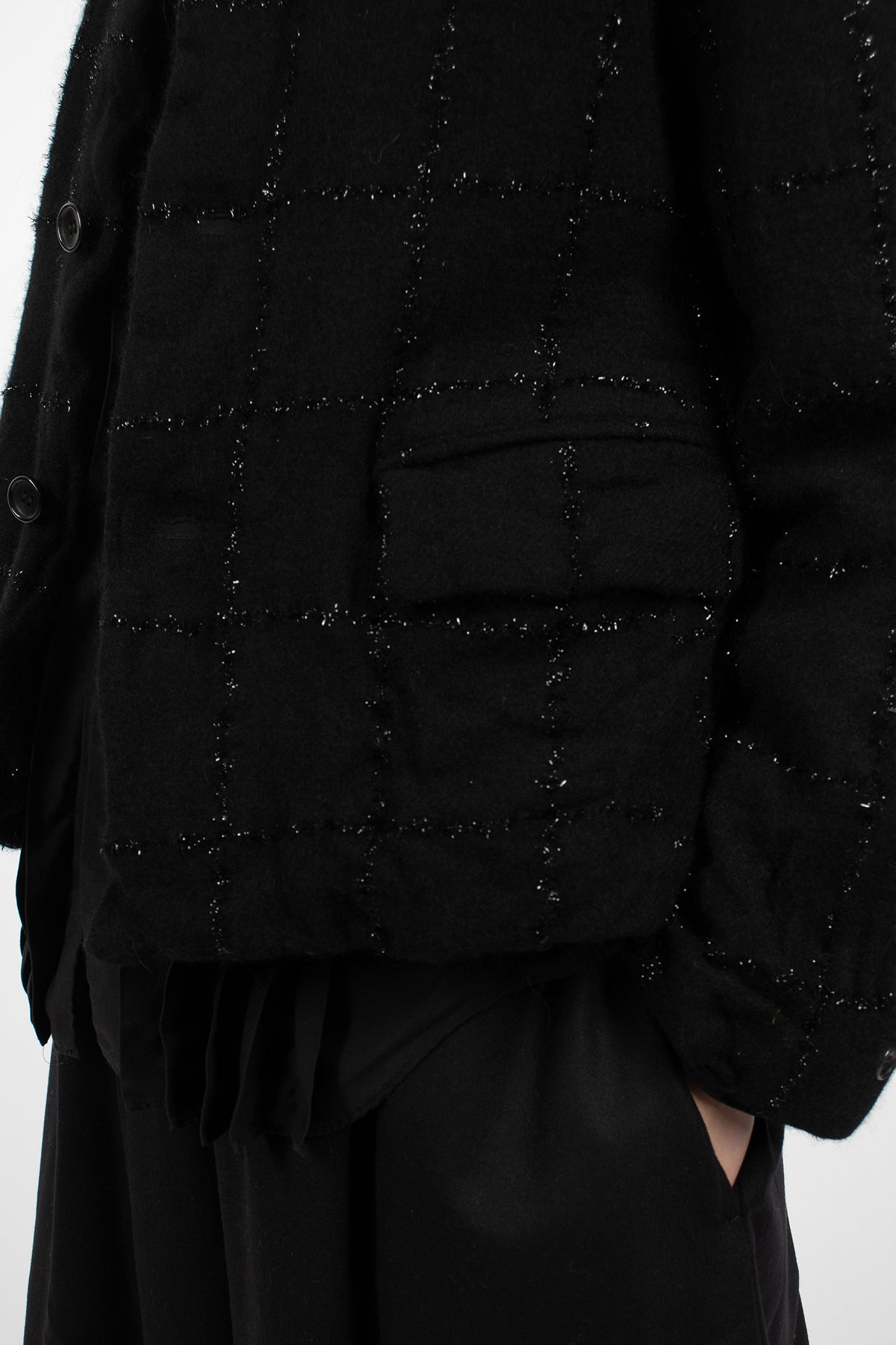 Tinsel Check Wool Jacket Black