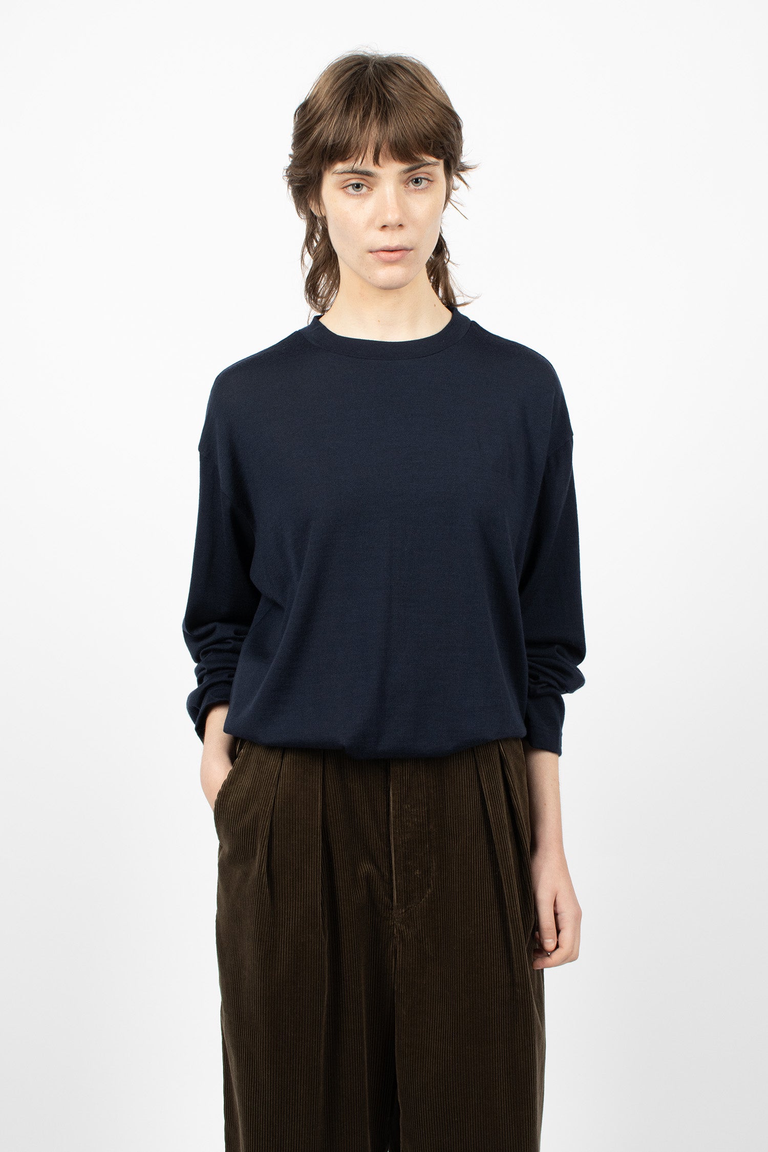 Crew Neck Big Pullover Navy