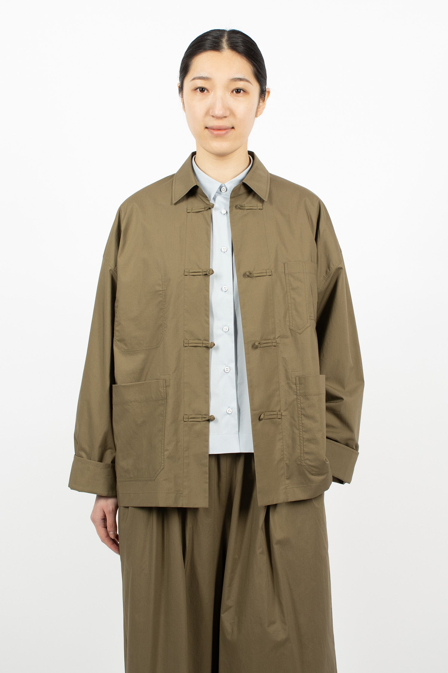 ECOLE DE CURIOSITES カーキ フランス製 ECOLE DE CURIOSITES エコールドキュリオジテ : JESSICA Washed Cotton