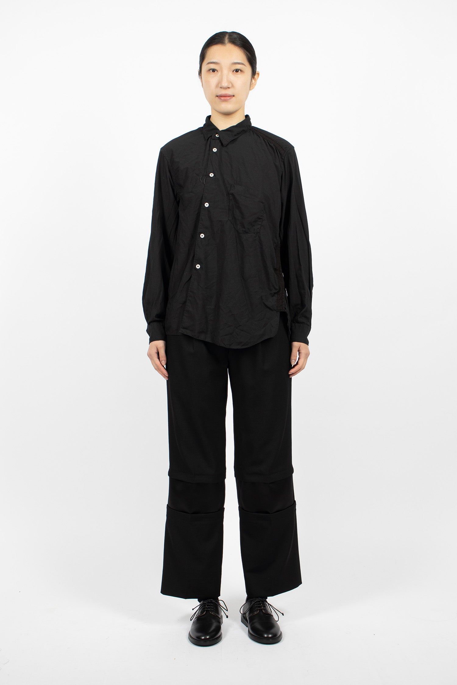 Panel Wool Twill Pants Black/Black