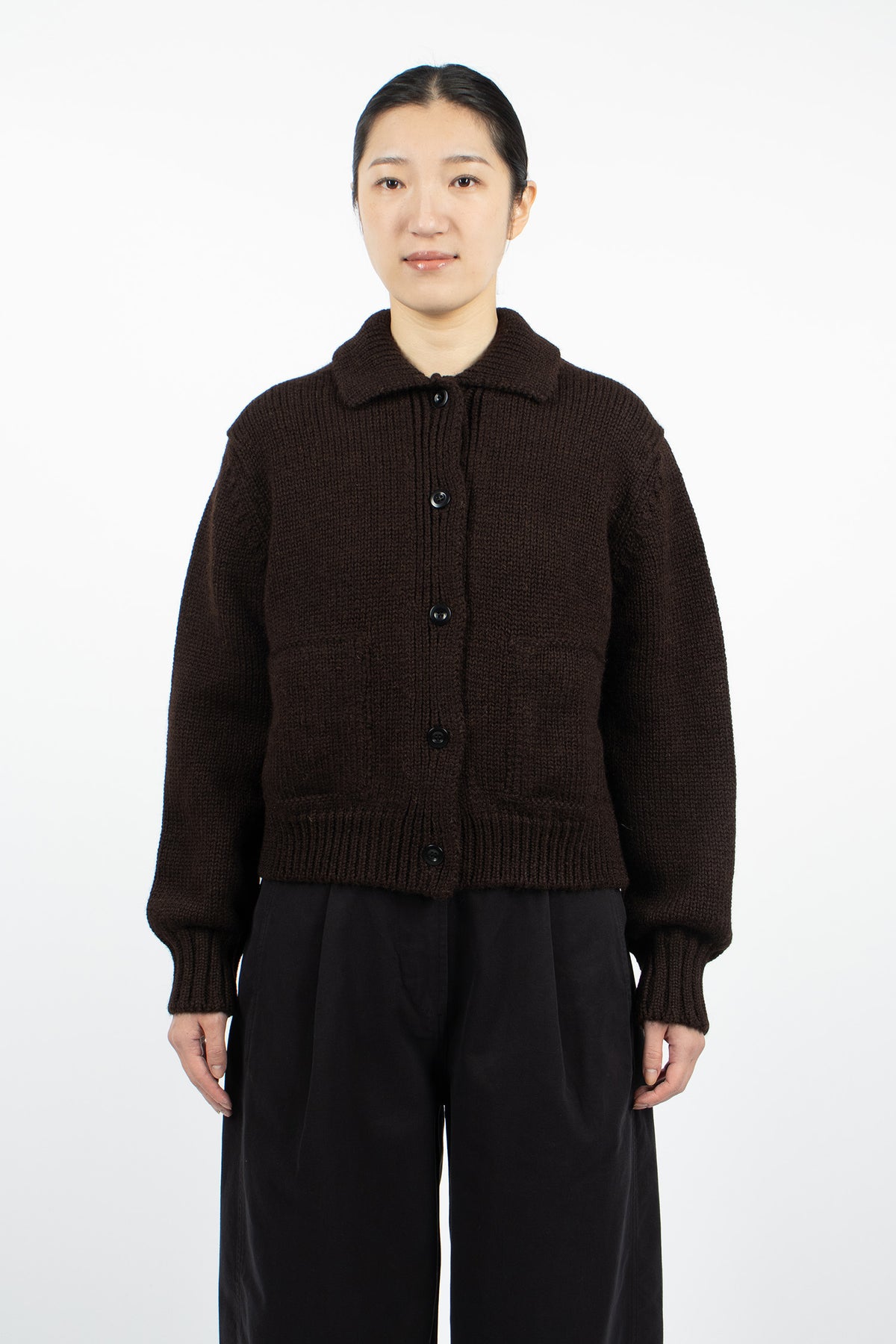 Bomber Cardigan Dark Brown