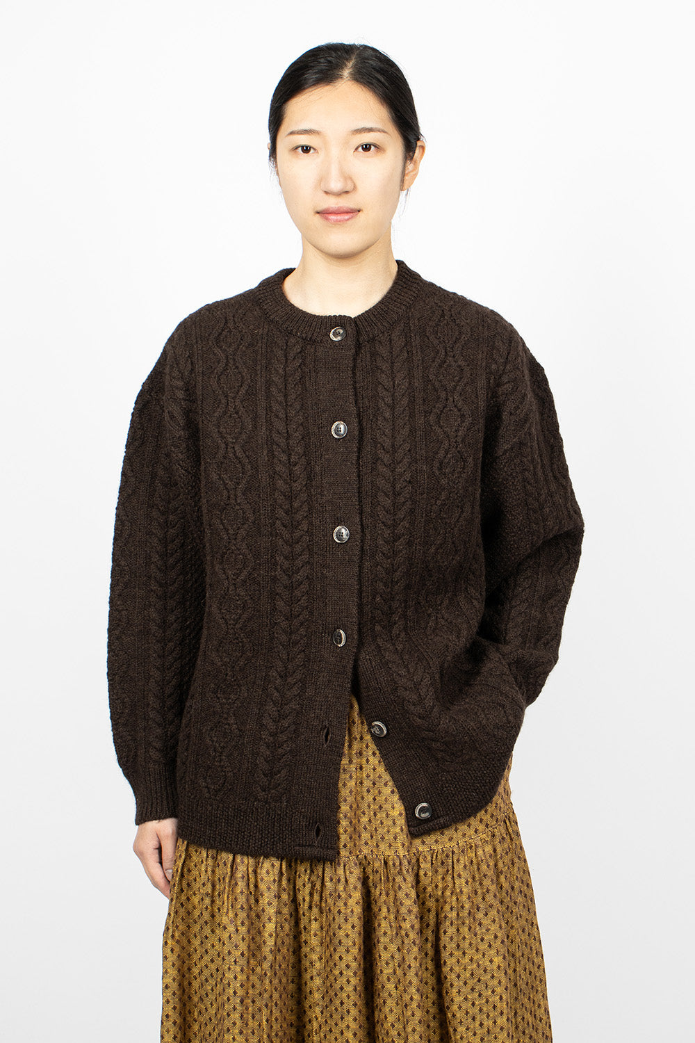 Cable 2Way Cardigan Brown – Envoy of Belfast