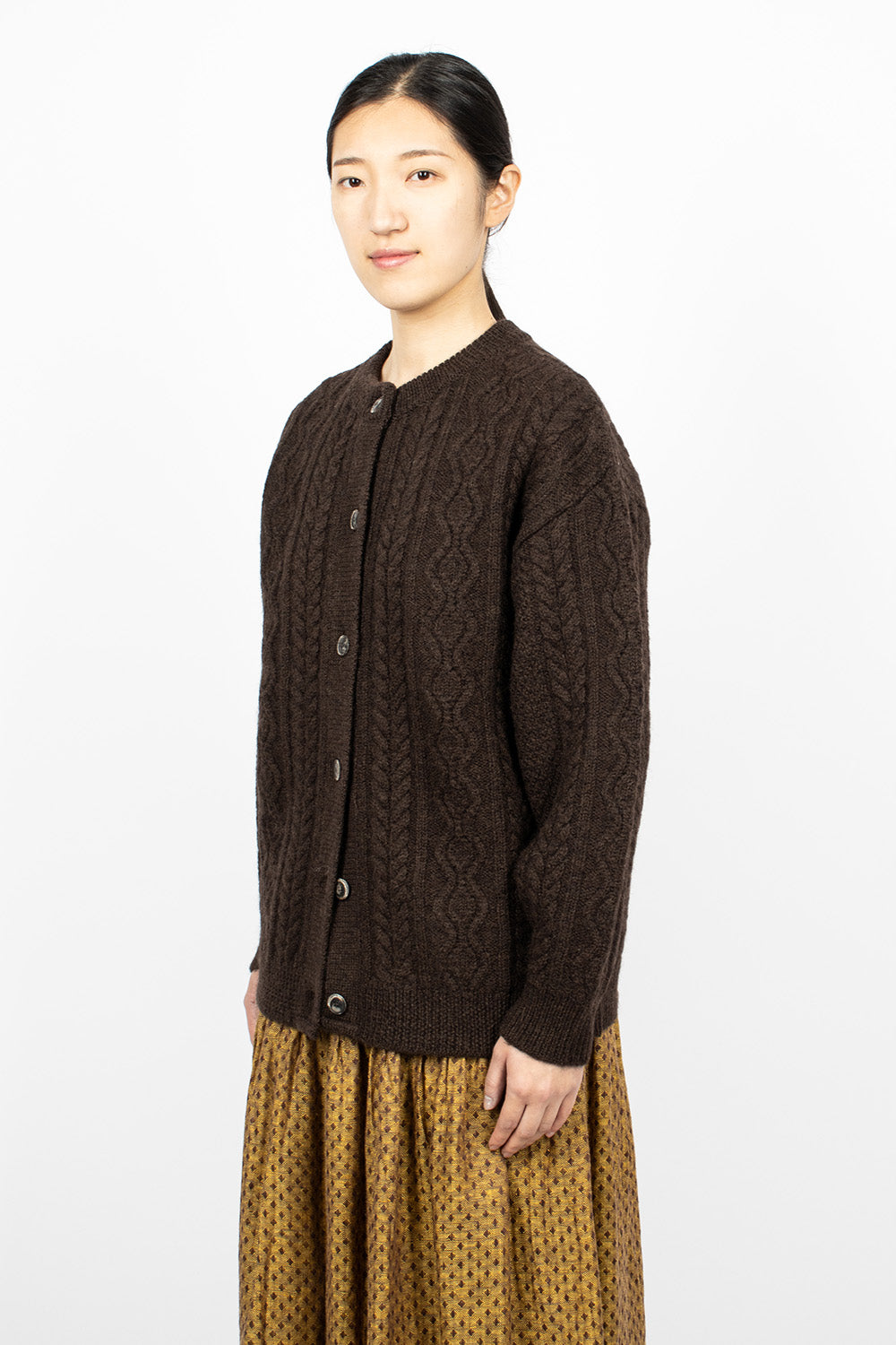 Cable 2Way Cardigan Brown – Envoy of Belfast