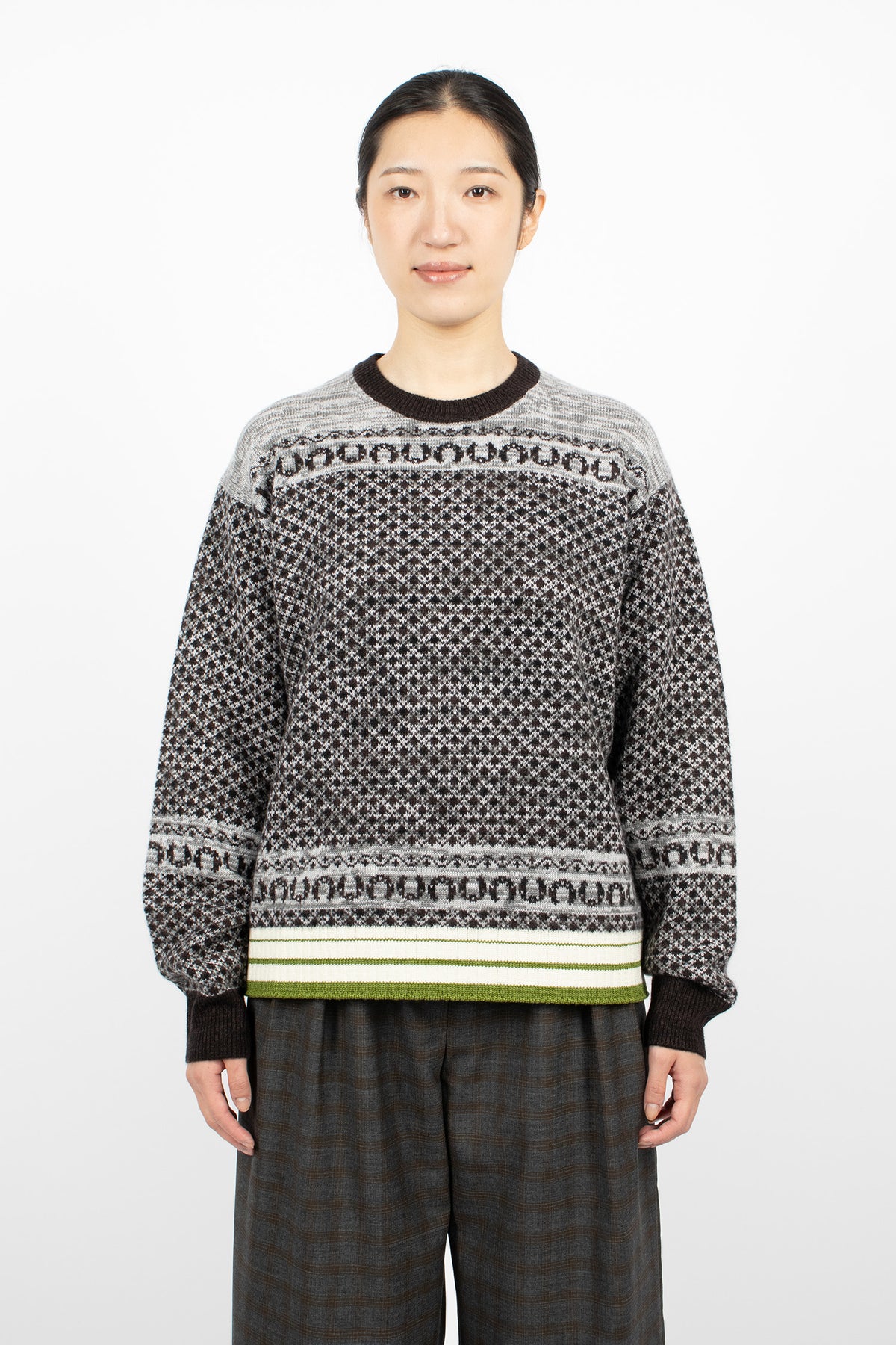 Jacquard Cashmere Sweater Ecru