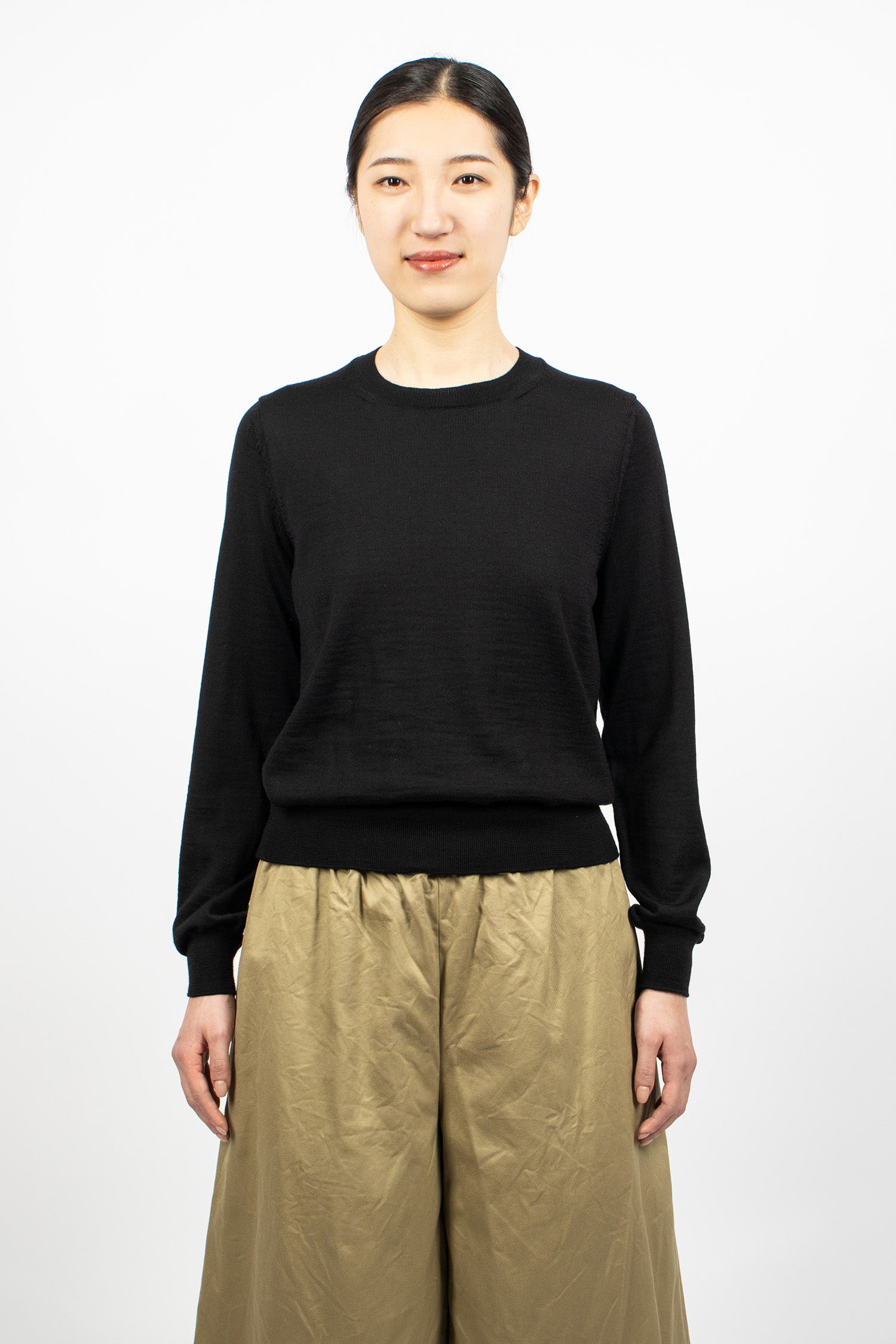 Lace Collar Sweater Black