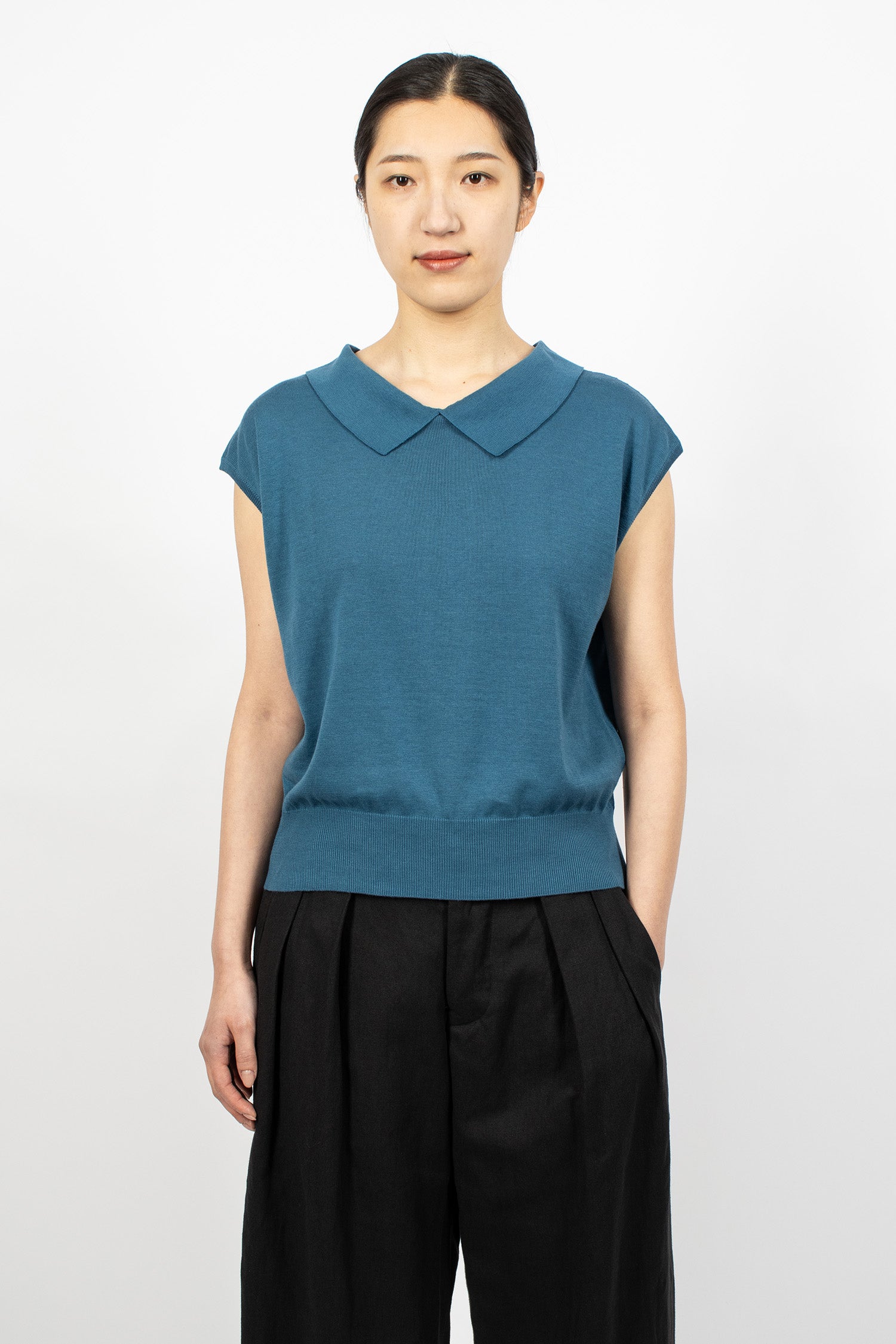 Collared Pullover Vest Aegean