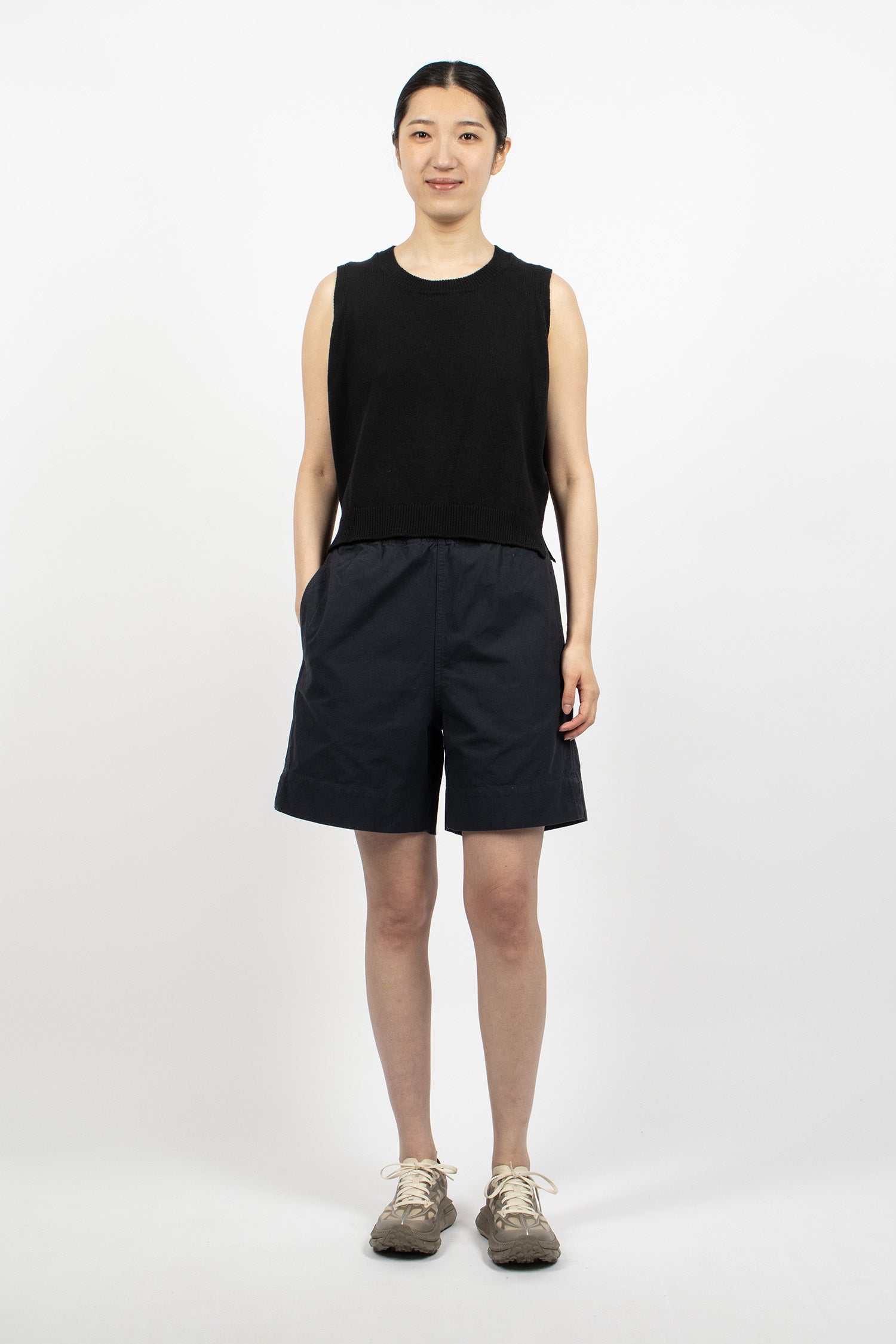 Knitted Tank Top Off-Black