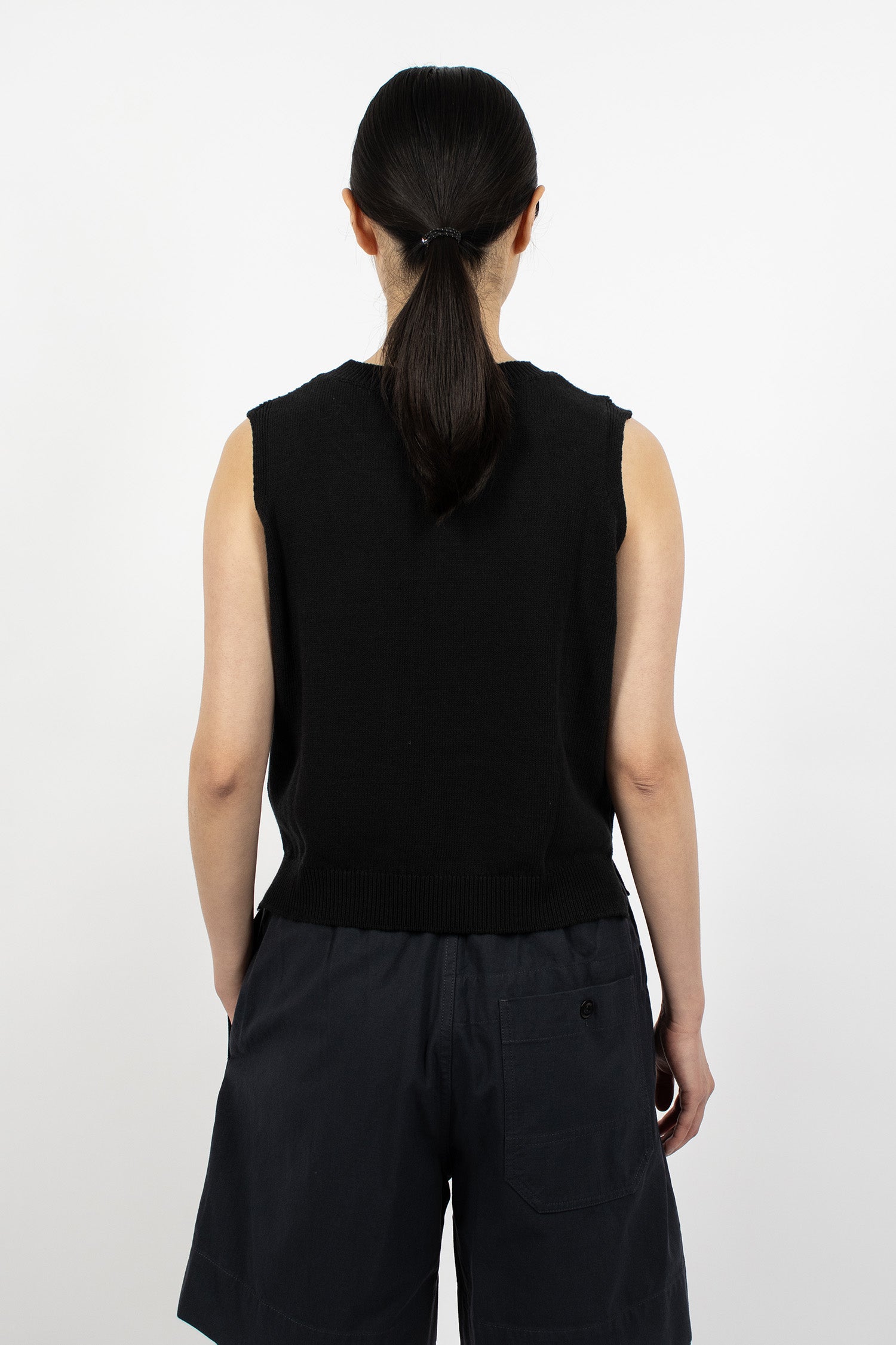 Knitted Tank Top Off-Black