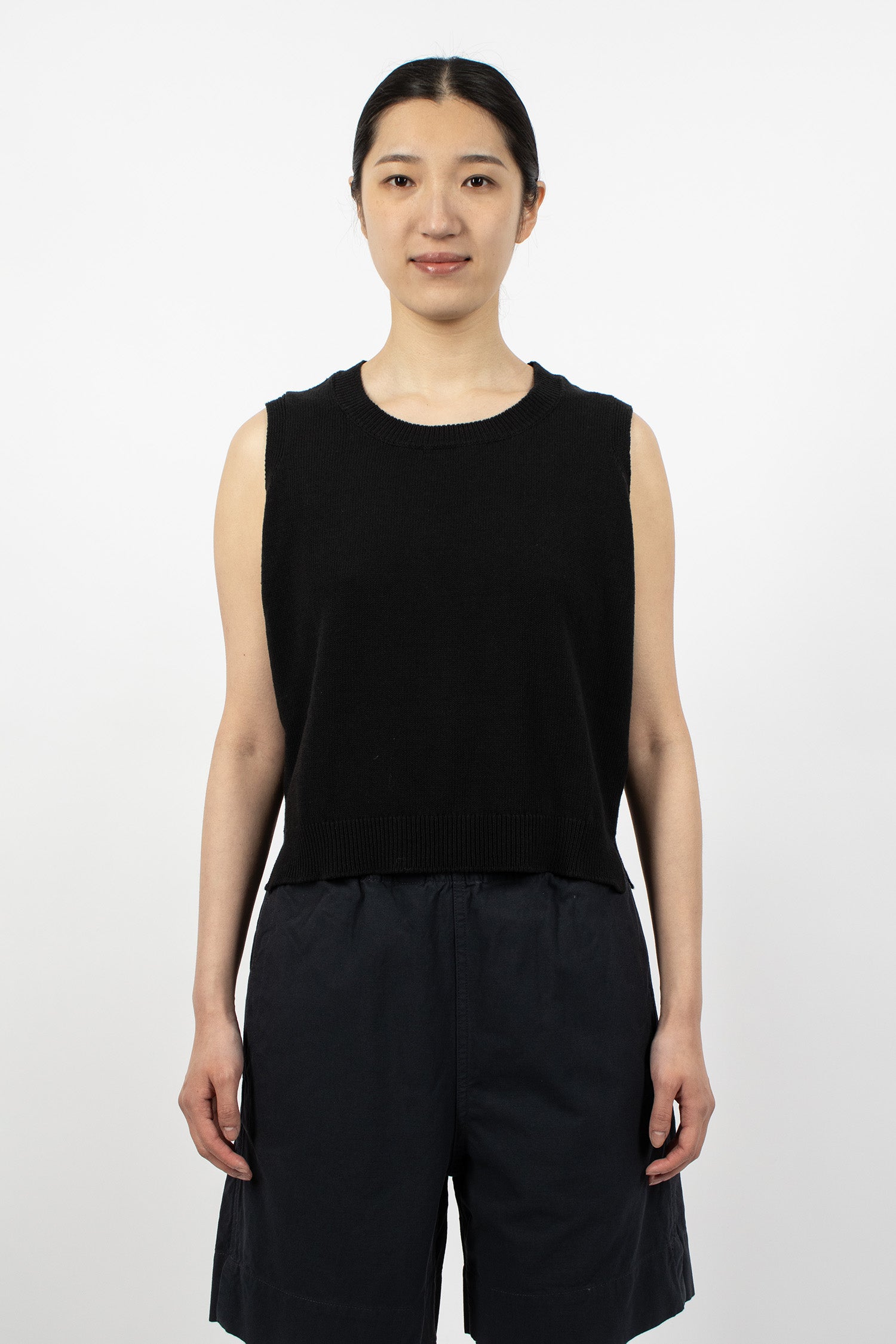 Knitted Tank Top Off-Black