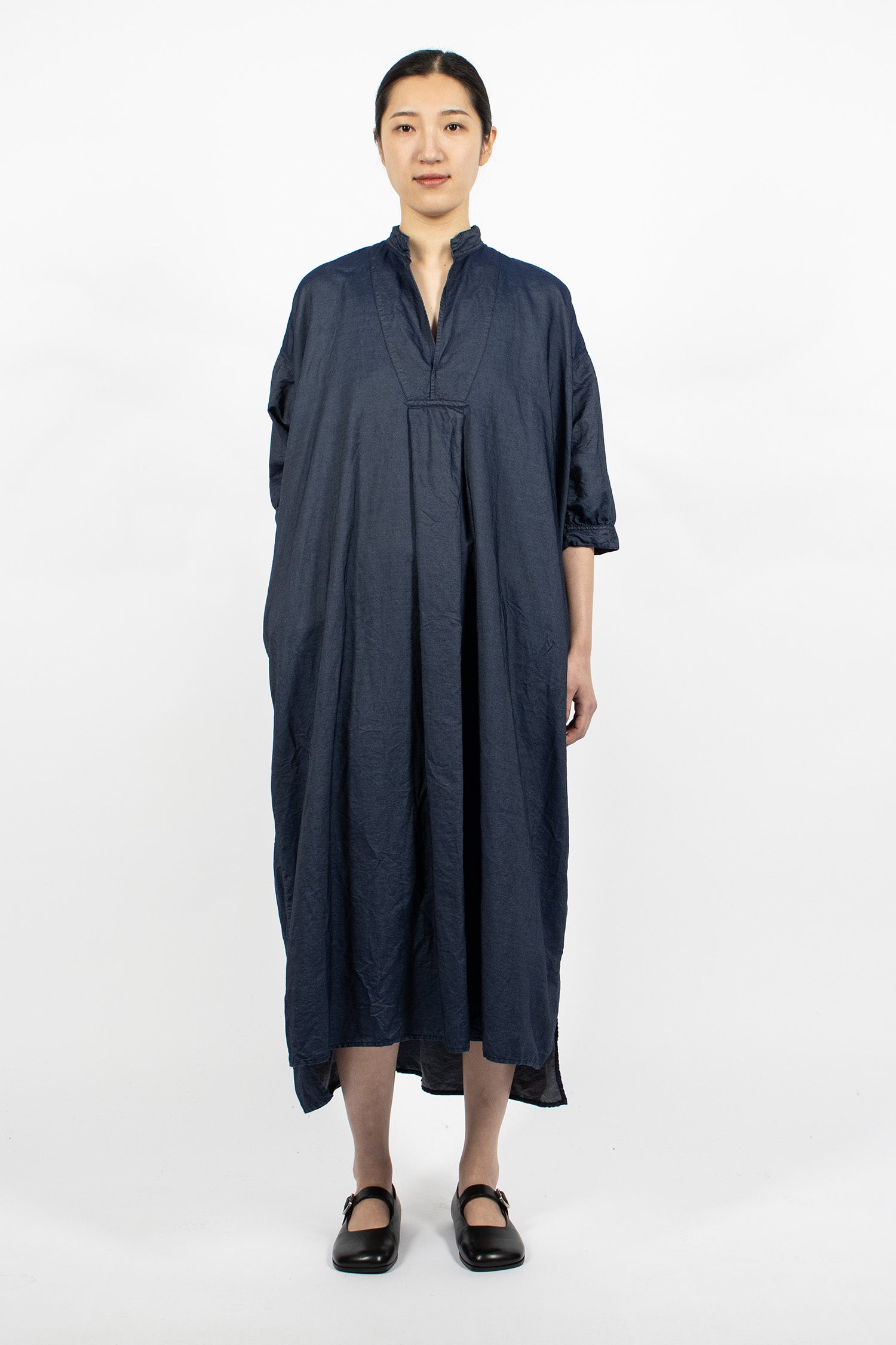 Kora Long Shirt Navy Blue Denim