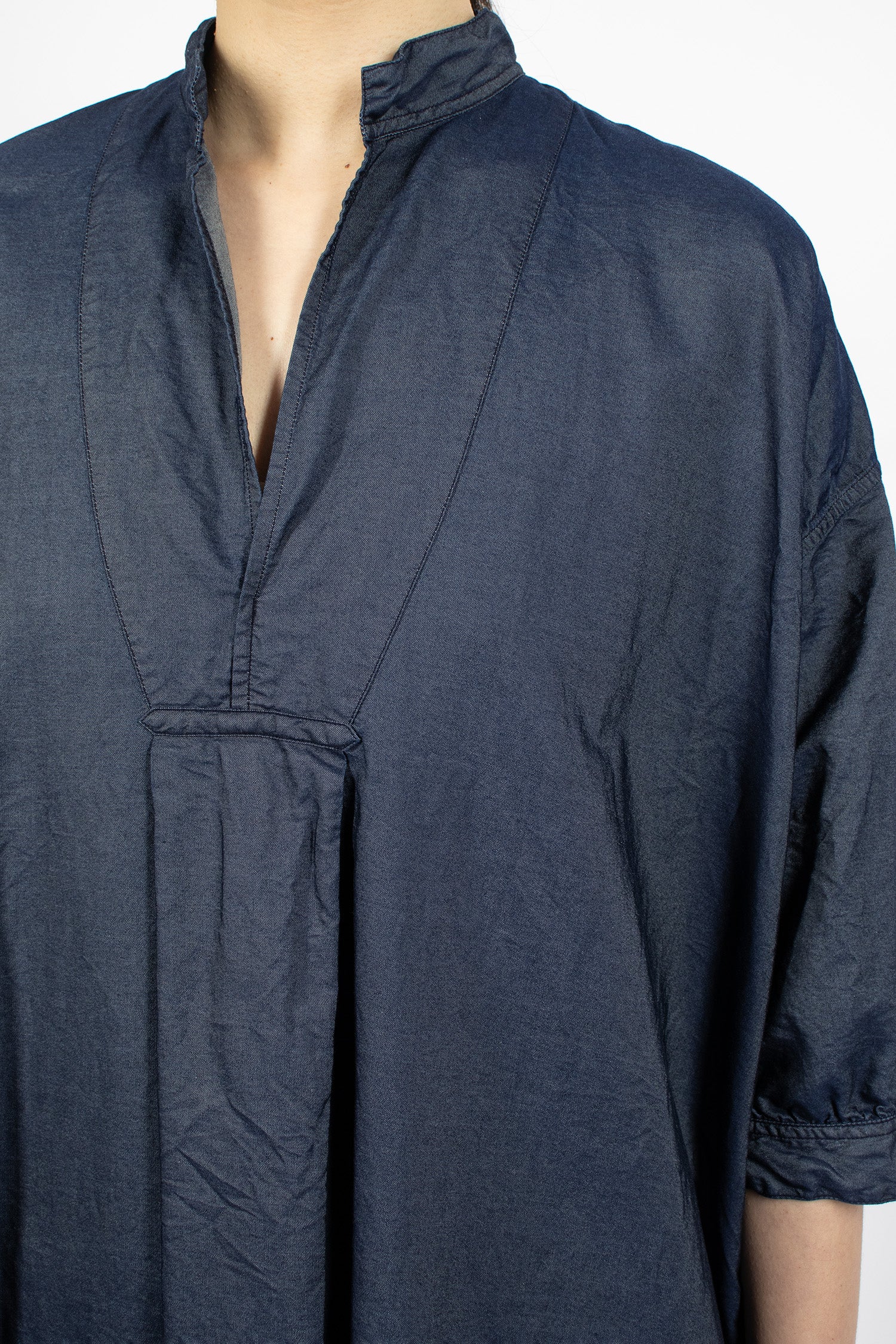 Kora Long Shirt Navy Blue Denim