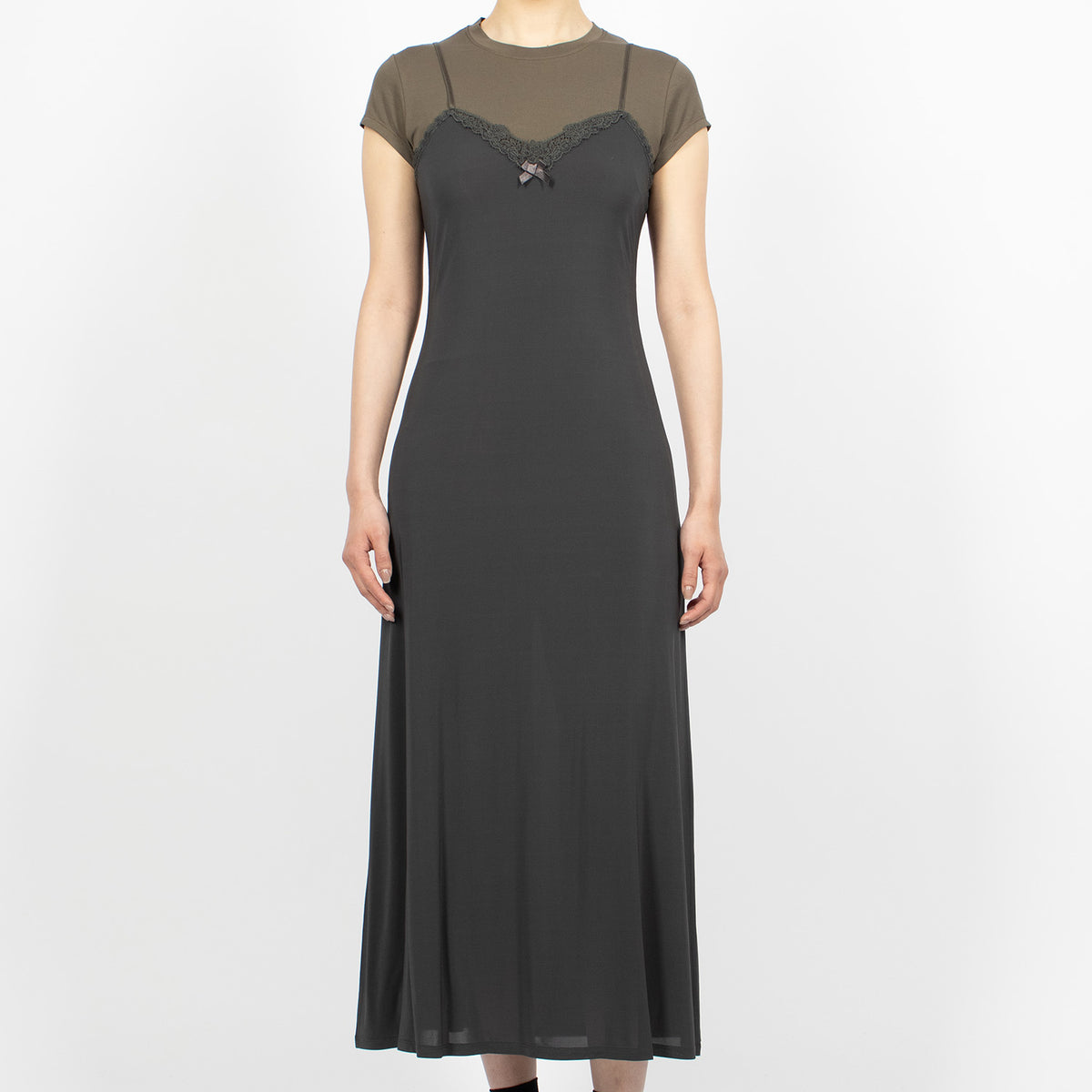 Layered Jersey Dress Grey/Anthracite
