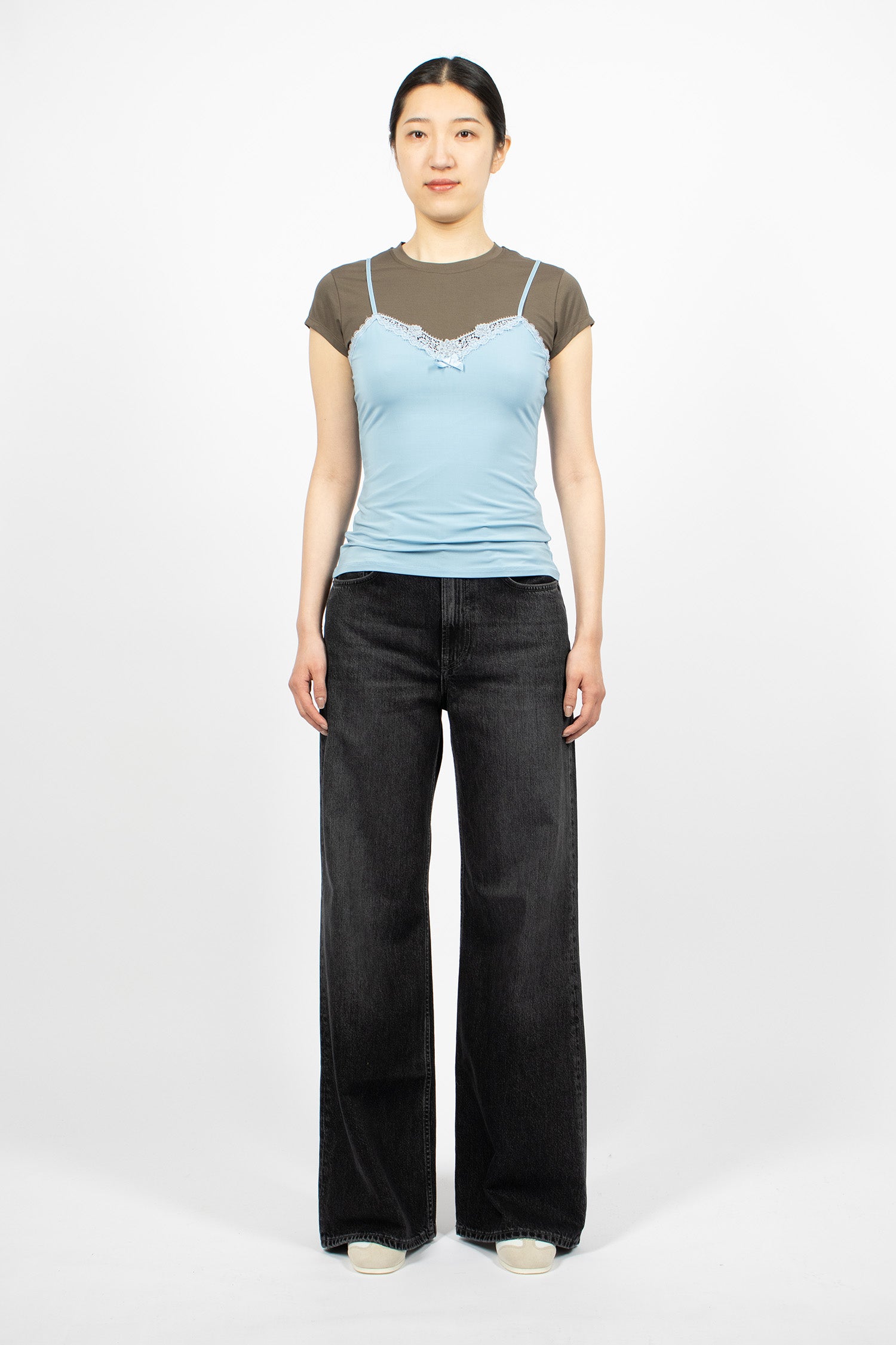 Fitted Jersey T-Shirt Grey/Blue