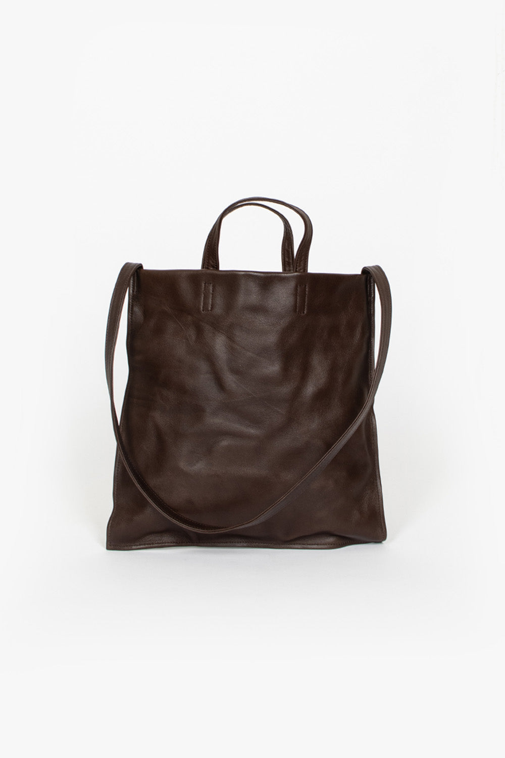 2Way Leather Tote Brown